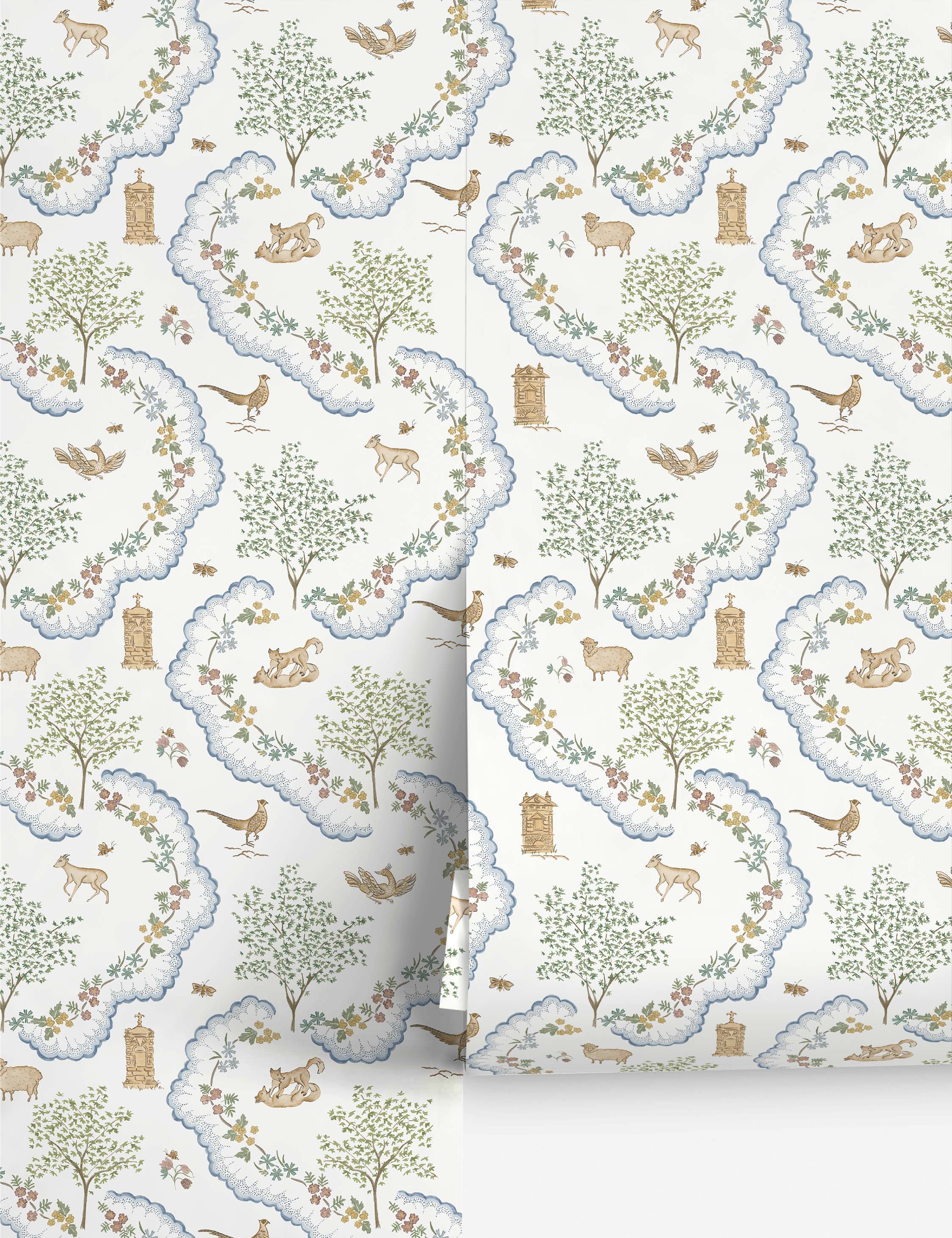 Lulu and Georgia Wildflower Meadow Wallpaper by Sanderson