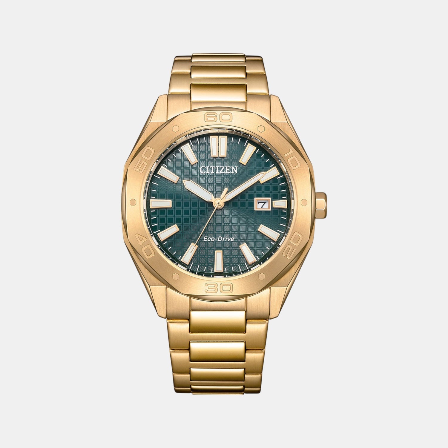 Citizen Eco-Drive Men Eco-Drive Green Dial Analog Stainless Steel Watch BM7633-81X