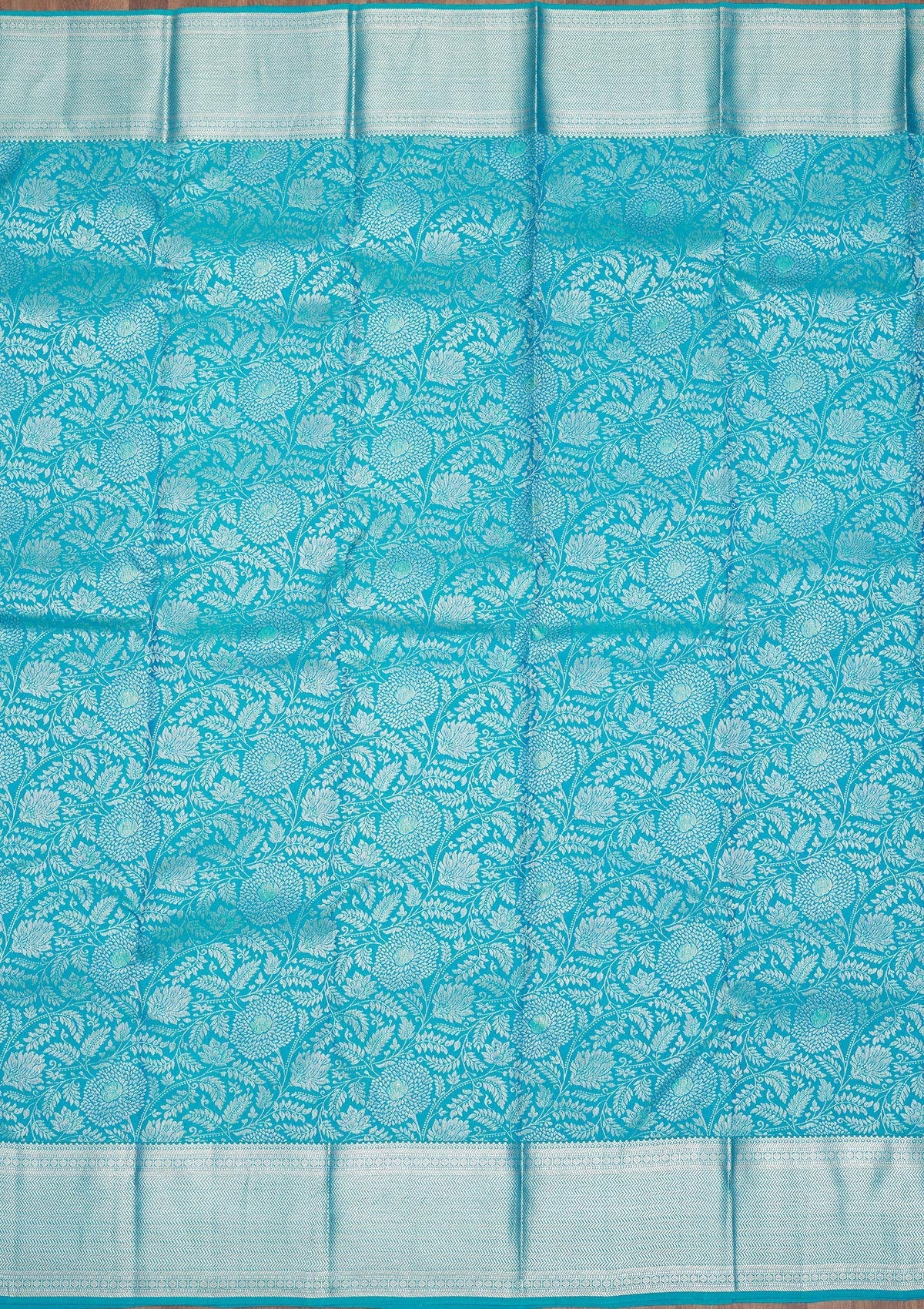 Koskii Sky Blue Zariwork Pure Silk Saree – Women's - view 6