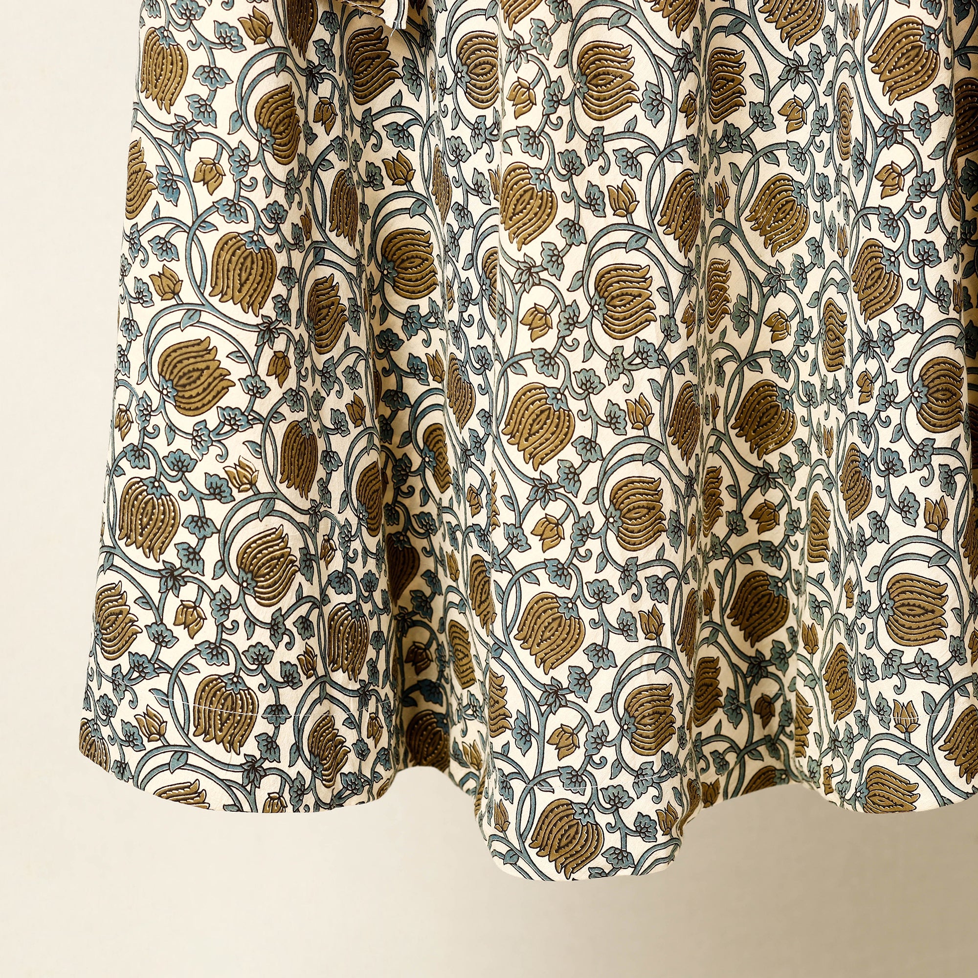 NOORI BAZAR Brown - Block Print Cotton Wrap Around Ajrakh Skirt - view 4