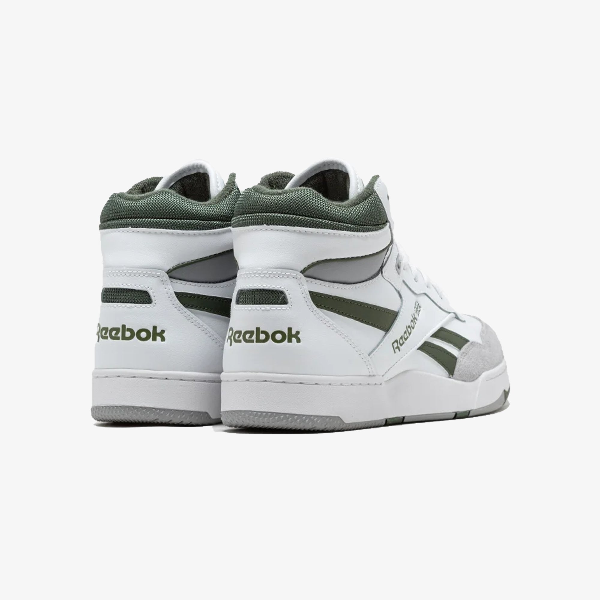 Reebok | BB 4000 II MID { WHITE/COLD GREY 3/GREEN - view 2