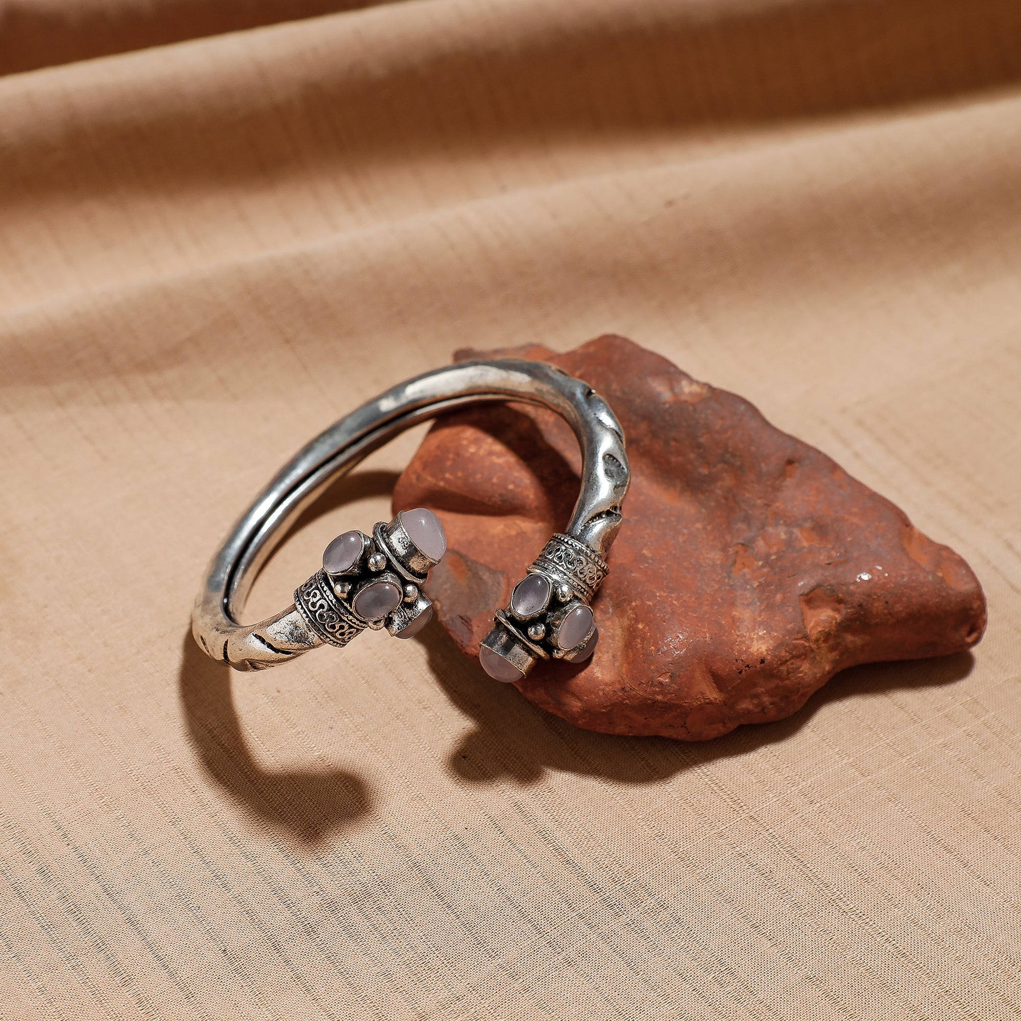 Silver kada bracelet – WHITE RIVER STORIES Antique Finish Oxidised German Silver Kada / Bracelet