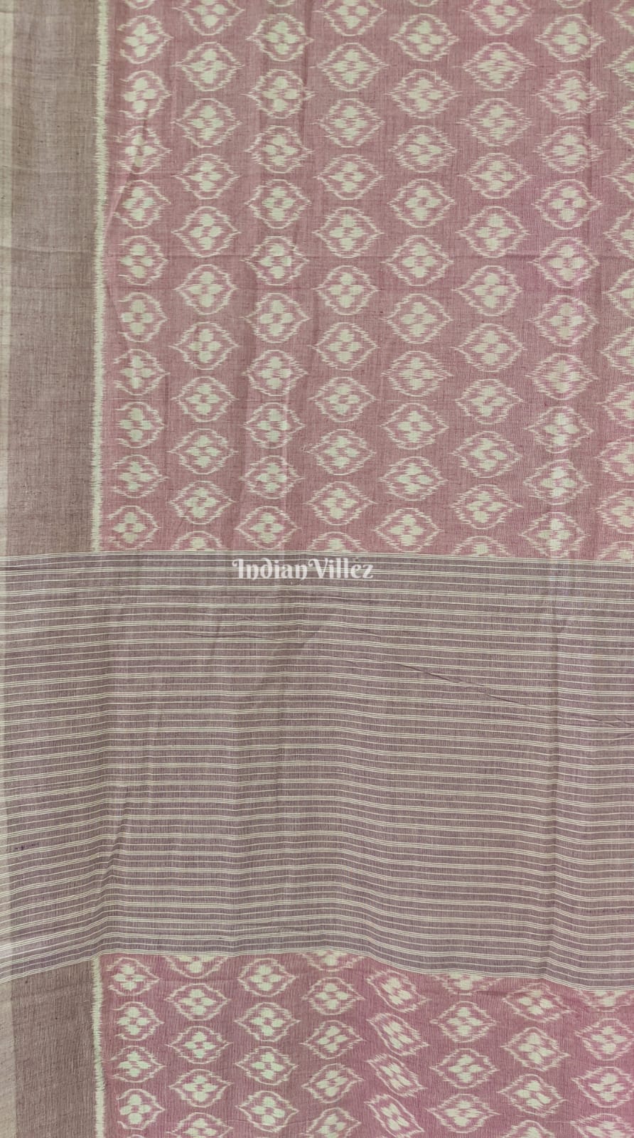 IndianVillèz Mauve Odisha Ikat Pure Sambalpuri Cotton Saree - view 3