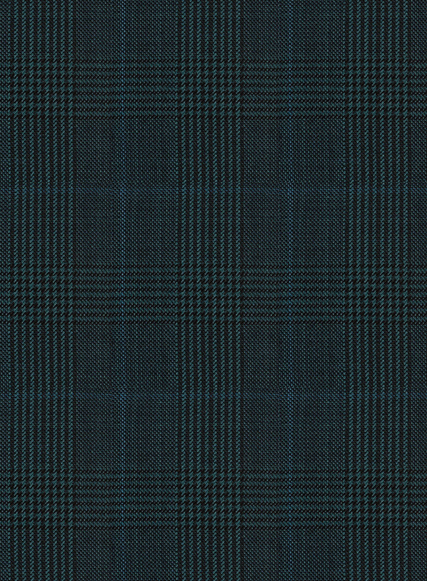 StudioSuits Napolean Esso Tartan Teal Blue Wool Pants - view 3