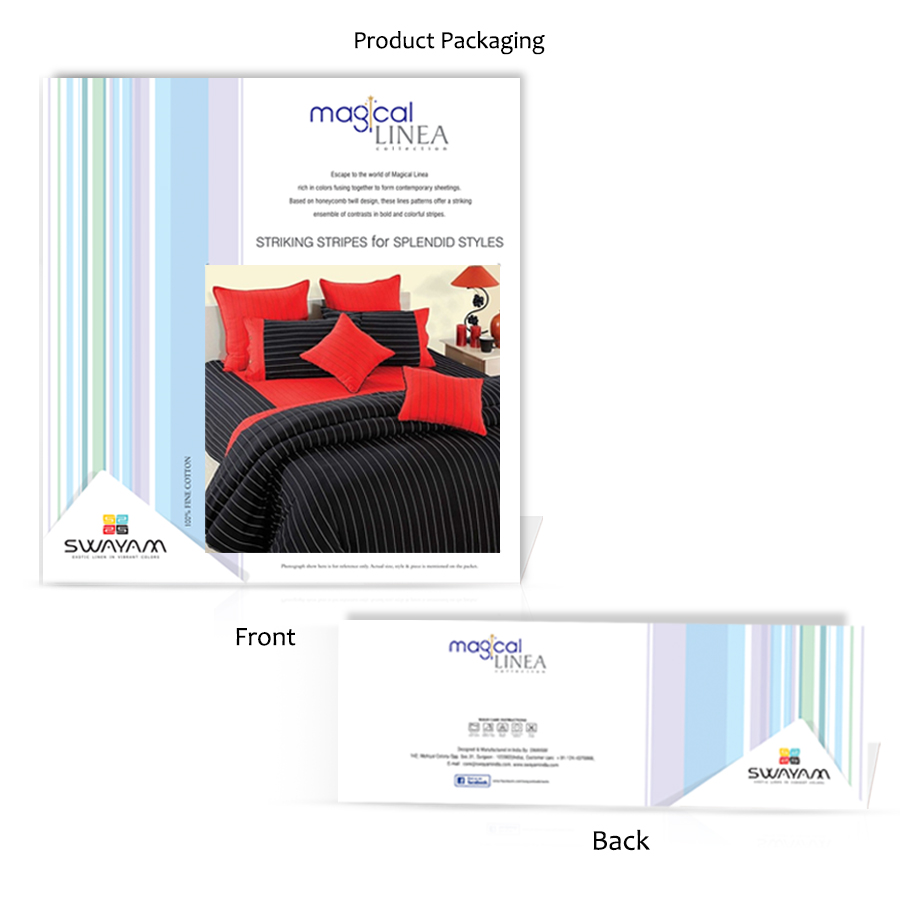 Swayam India Black Stripes Bed Sheets - Magical Linea - 5603 - view 5