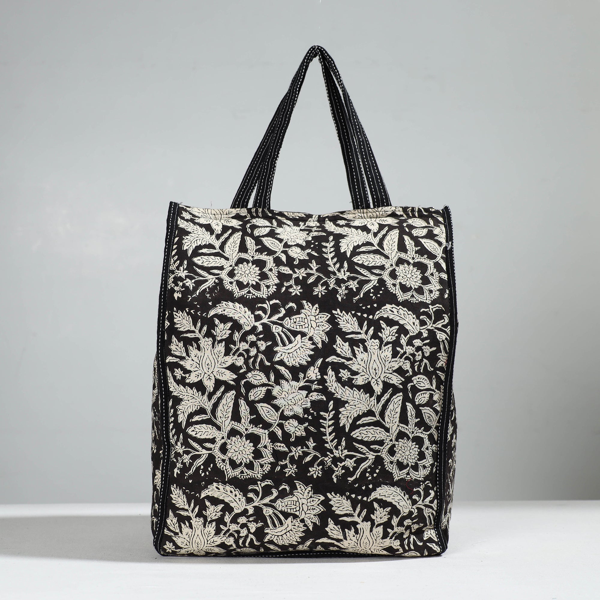 NOORI BAZAR Black - Handcrafted Cotton Shopping Bag 10
