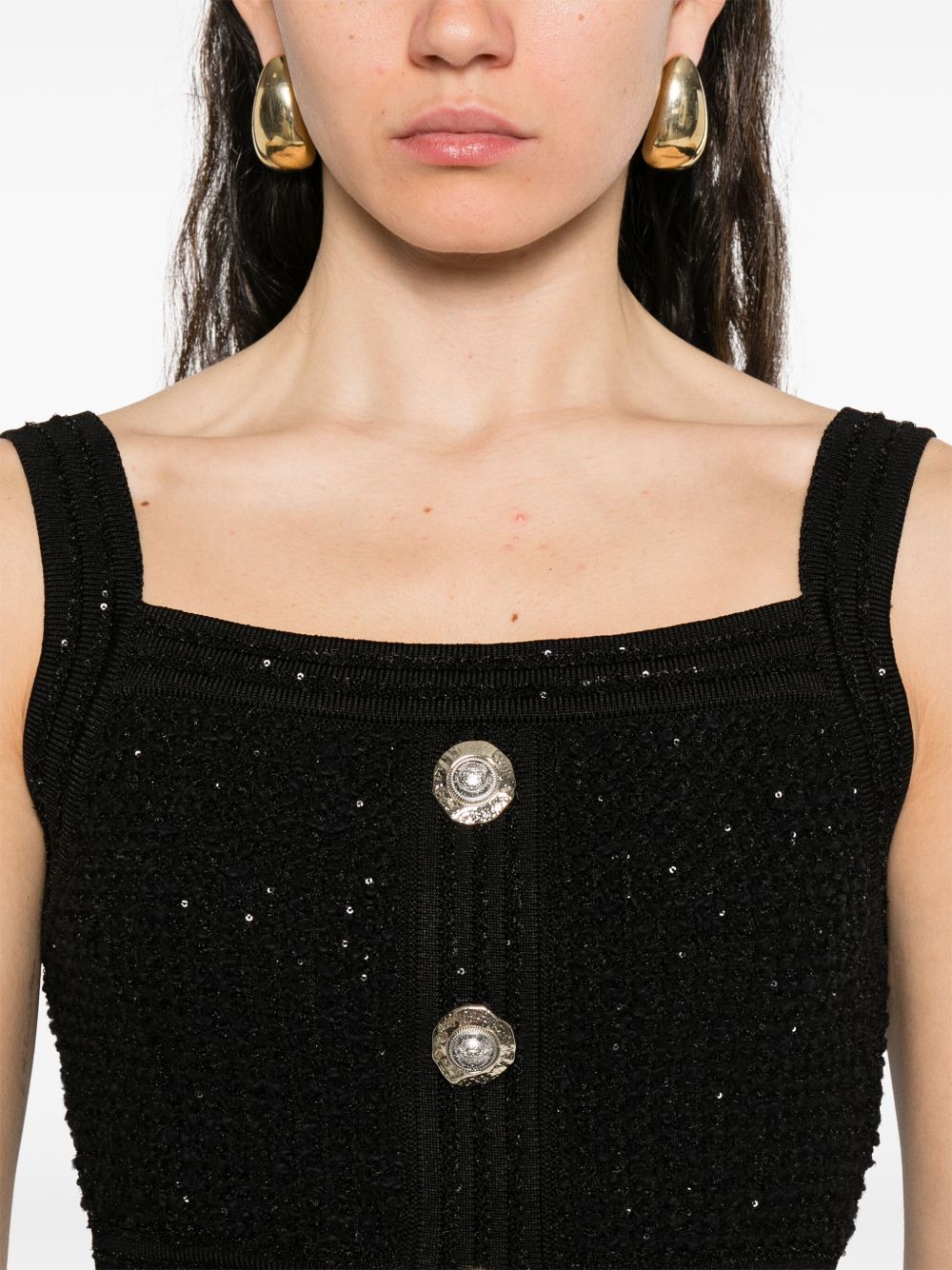 Balmain Black Sleeveless Tops - view 2