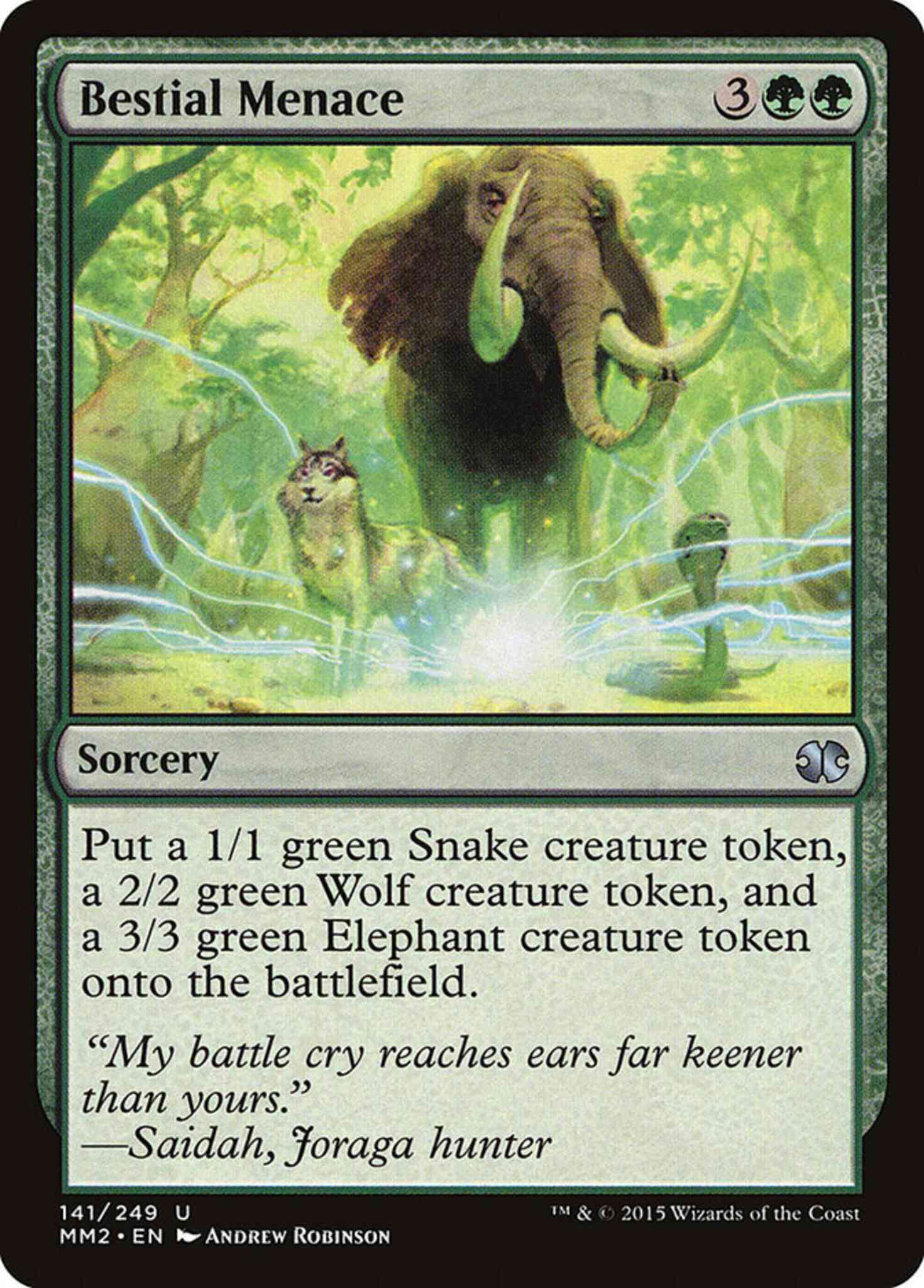 Bestial menace 141 – Magic Bestial Menace [141] [Modern Masters 2015] [Non-Foil]