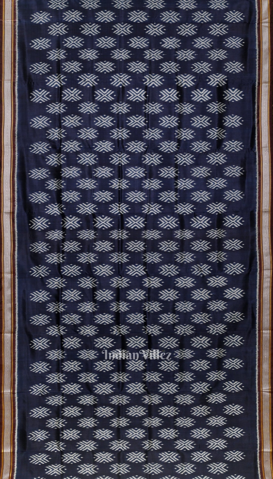 IndianVillèz Berry Blue Dongria Border Contemporary Silk Saree - view 3