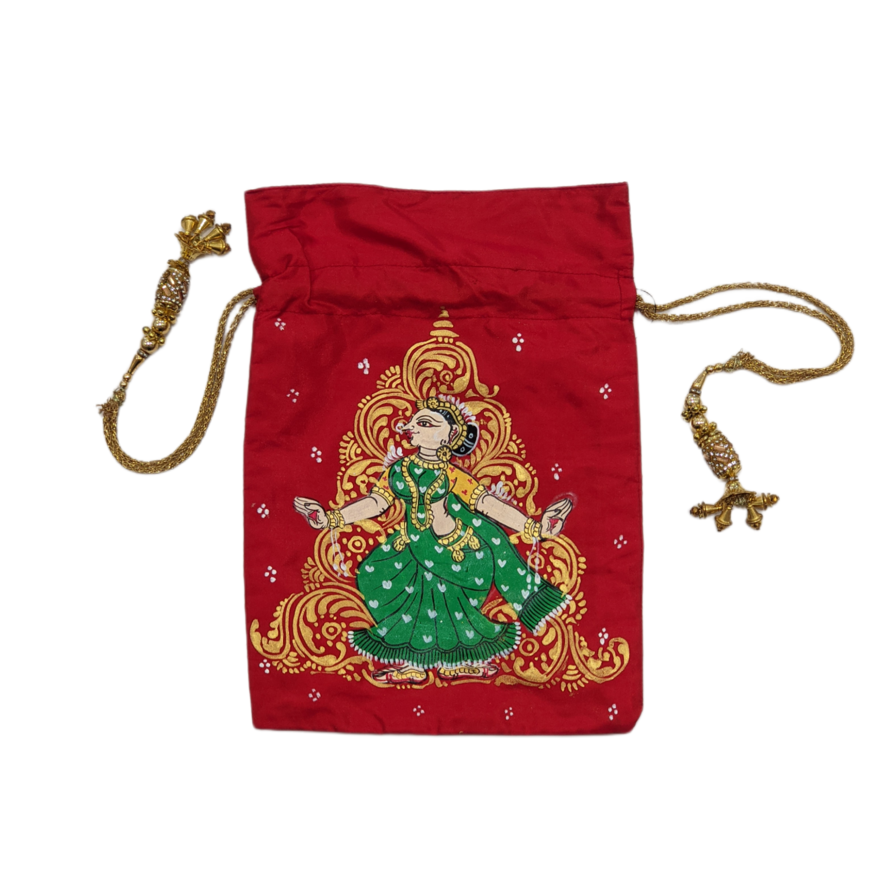 IndianVillèz Orange Nartaki Pattachitra Potli Bag - view 2