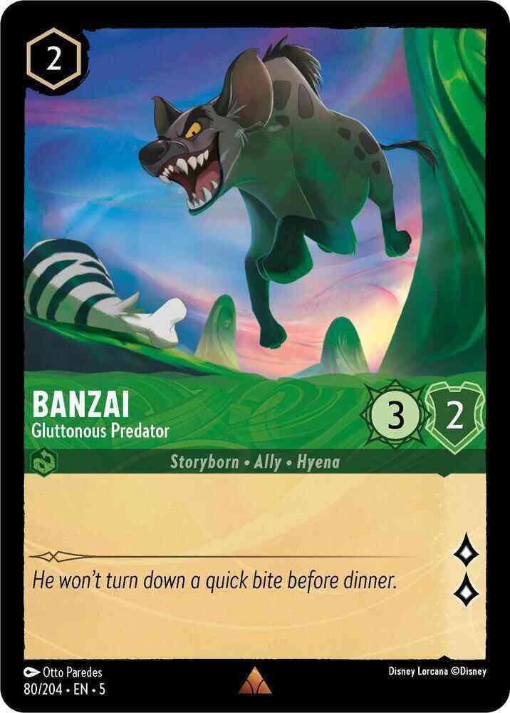 204 shimmering skies – Lorcana Banzai - Gluttonous Predator - 80/204 [Shimmering Skies] [Non-Foil]