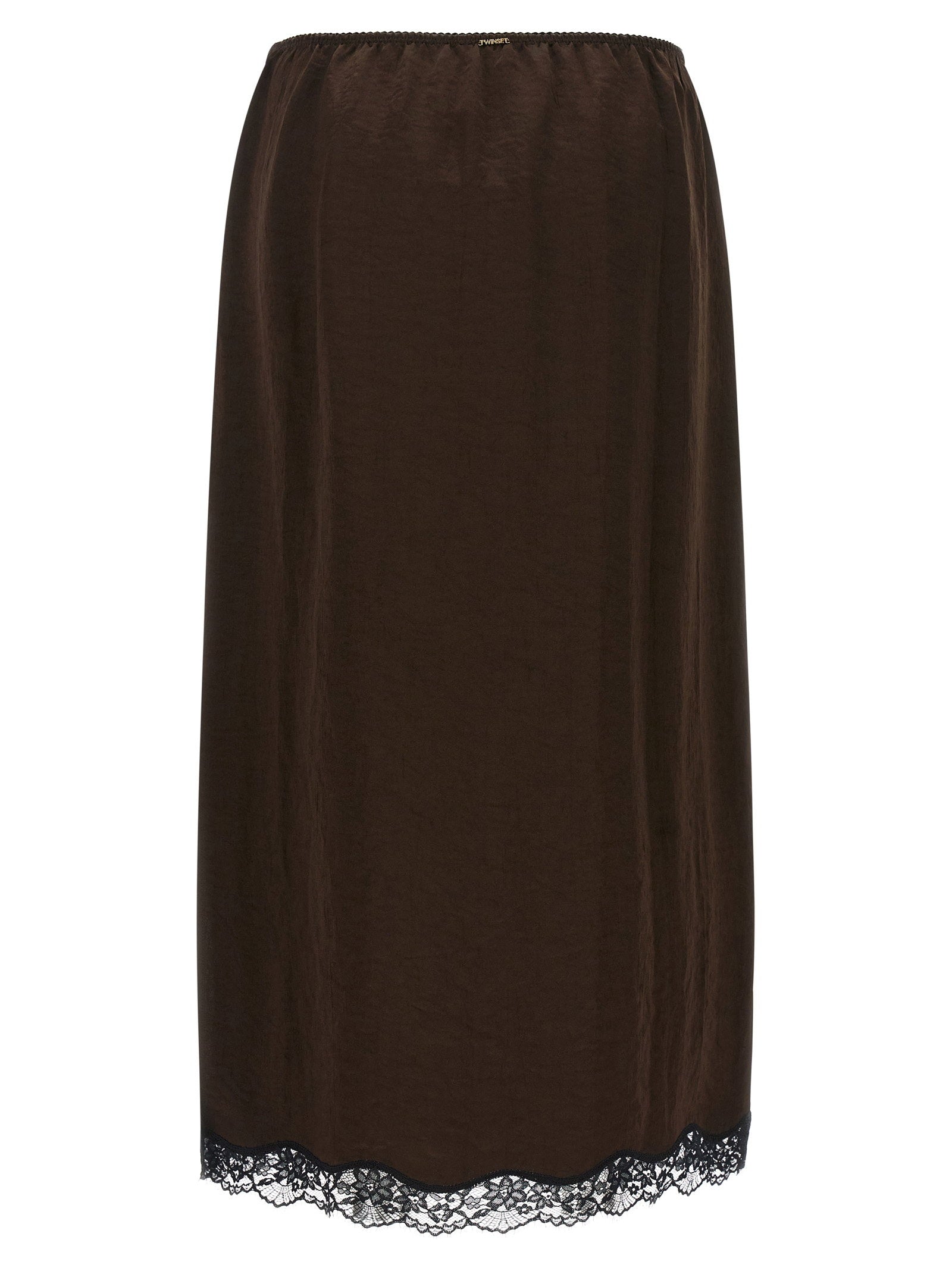 Twin Set Satin Froissé And Lace Skirt – 100% acrylic - view 2
