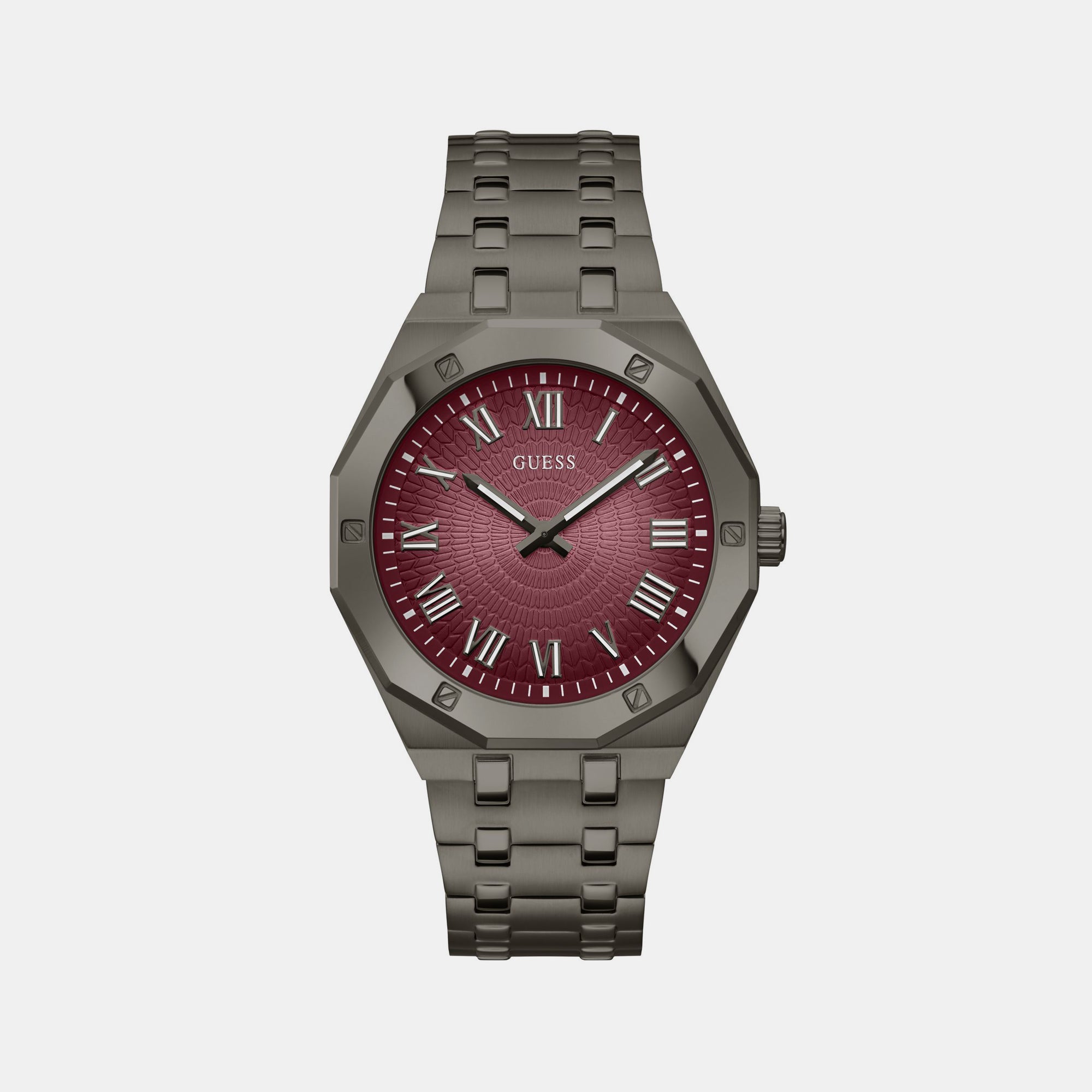 Guess Asset Men Quartz Purple Dial Analog Stainless Steel Watch GW0575G5
