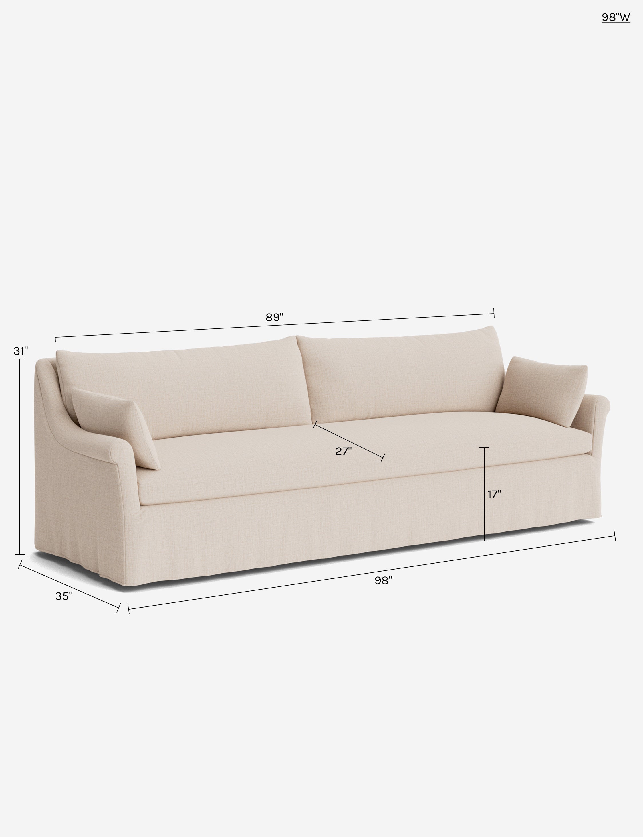 Lulu and Georgia Portola Rolled Arm Slipcover Sofa - view 206