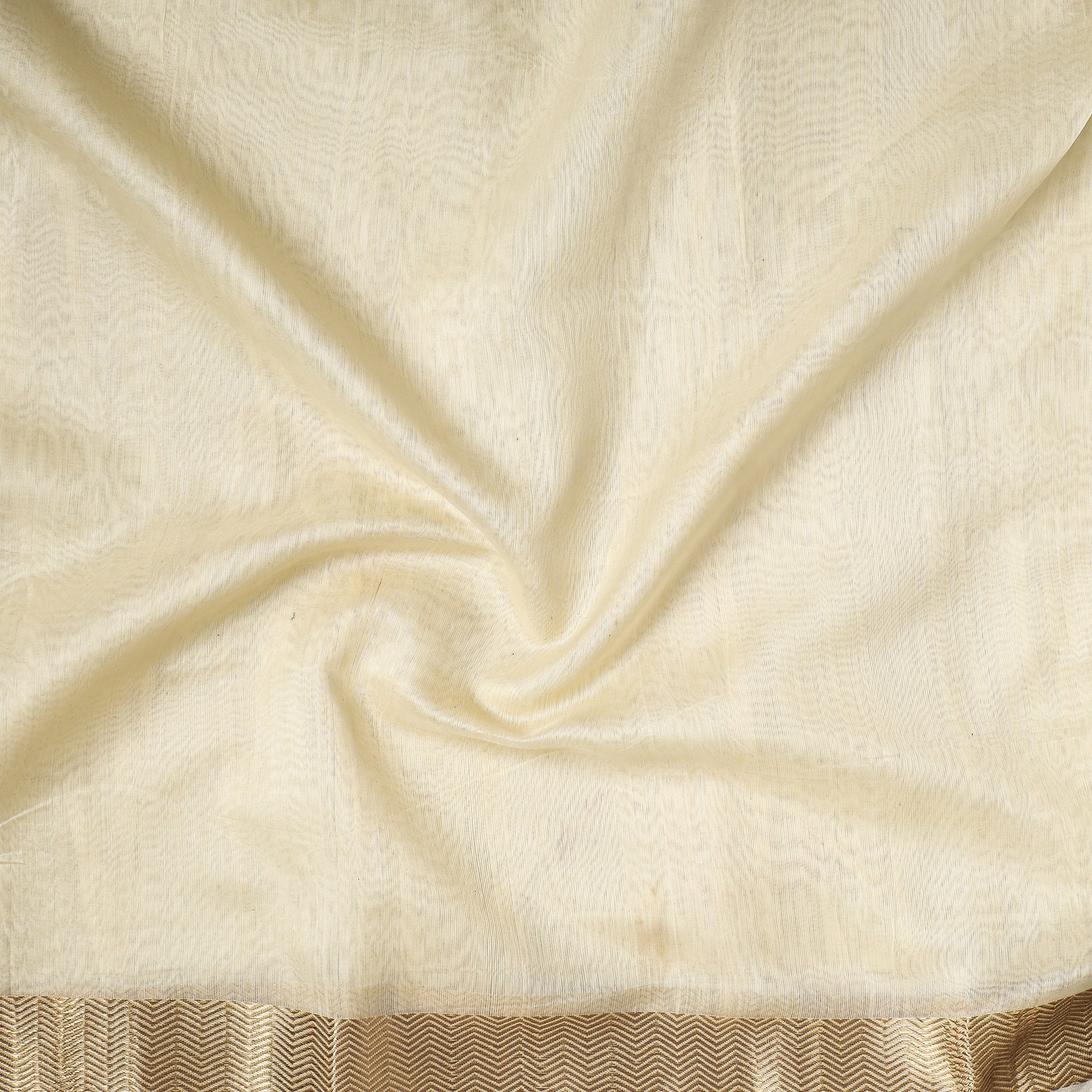 CHANDERI BY RAUPH KHAN Beige - Traditional Chanderi Silk Handloom Precut Fabric (1.8 meter) - view 2