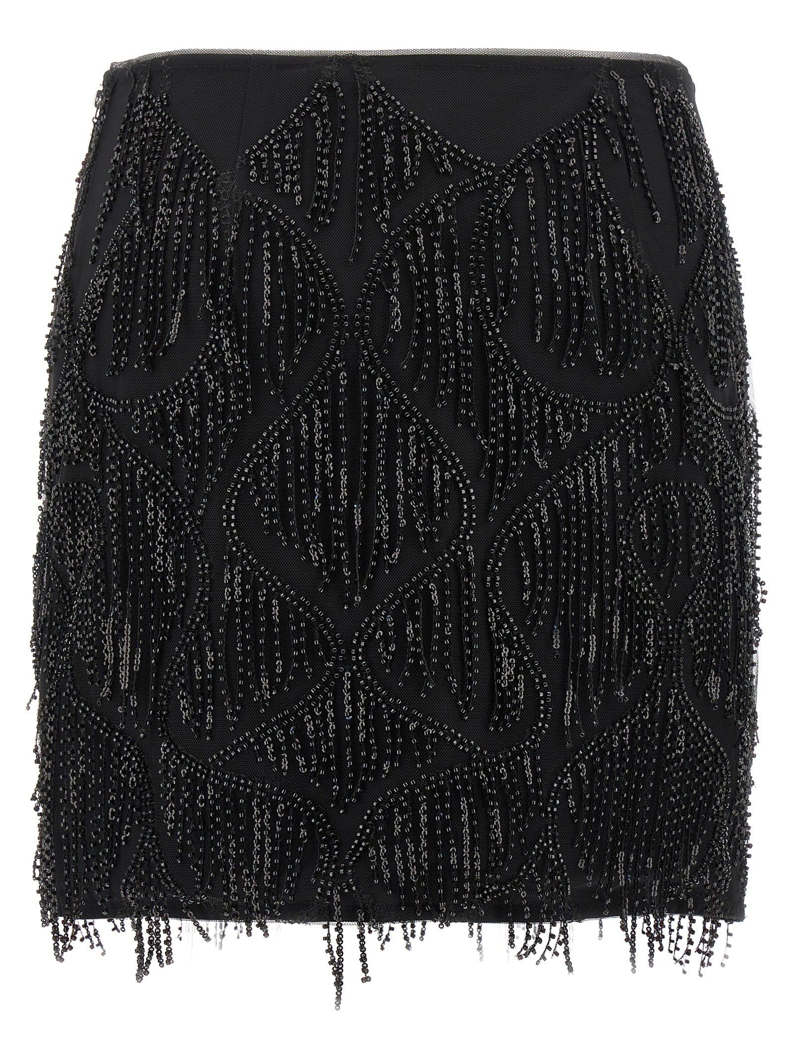 Rotate Birger Christensen Beaded Fringed Skirt - view 2