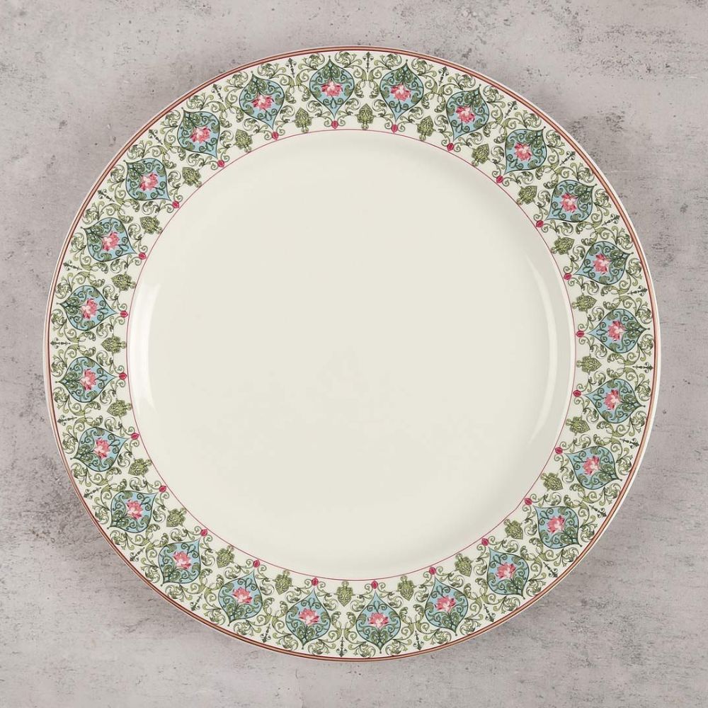 India Circus Ceramic Floral Illusion Dinner Plate | 1 Pc - view 2