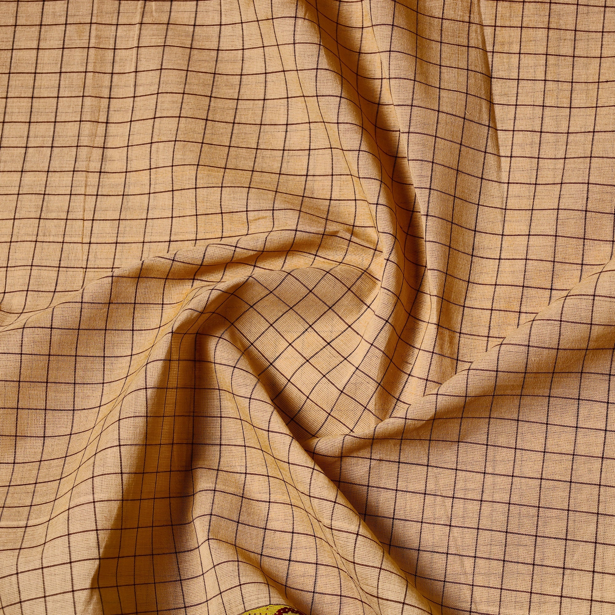 SOUTH KARGHA Brown - Cotton Kanchipuram Fabric with Thread Border 18 - view 4