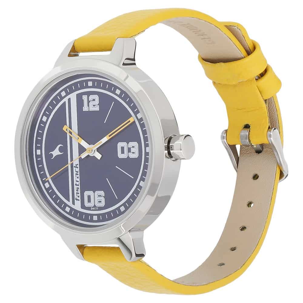 Fastrack Varsity Yellow Leather – Blue
