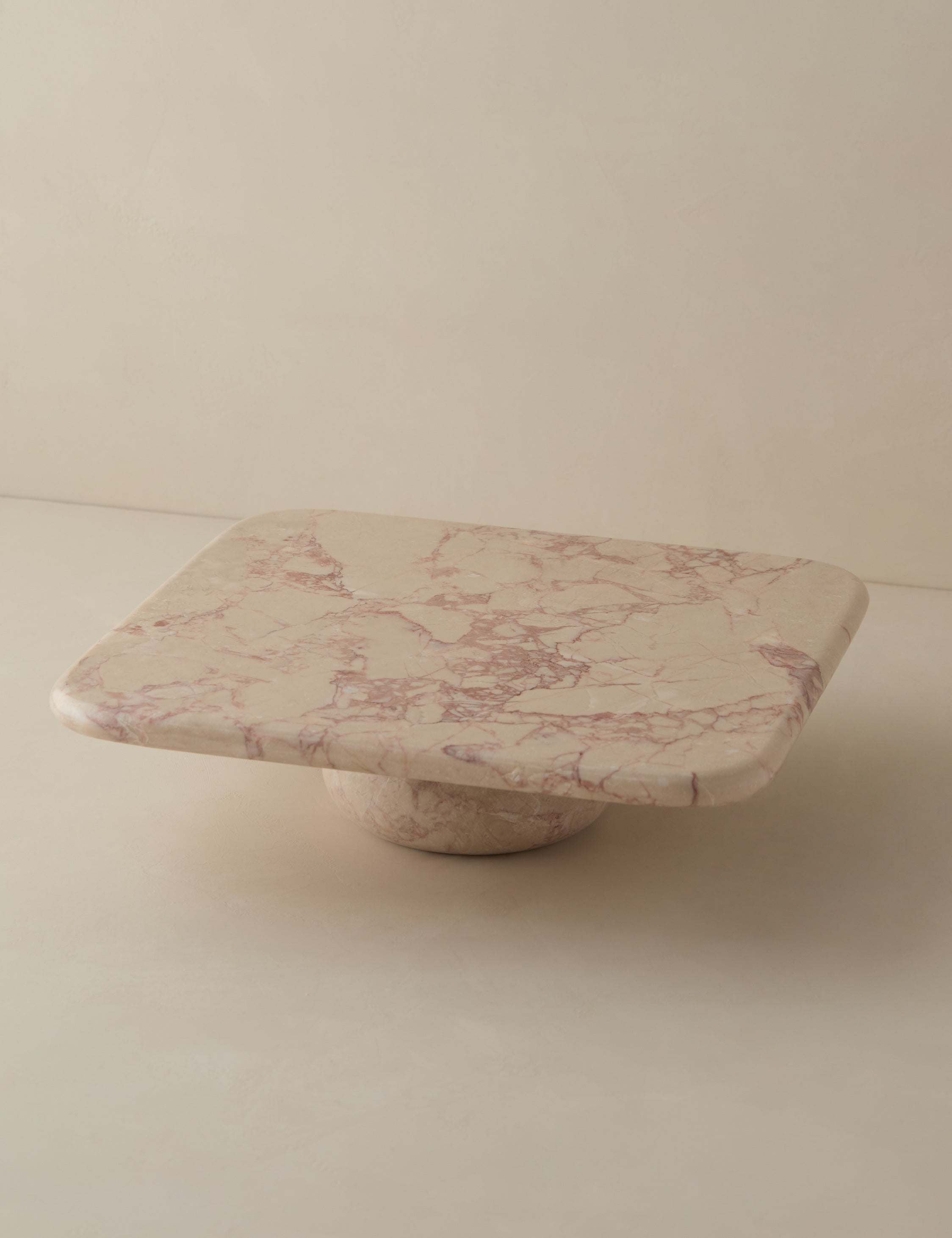 Lulu and Georgia Lusine Square Marble Serving Stand - view 5