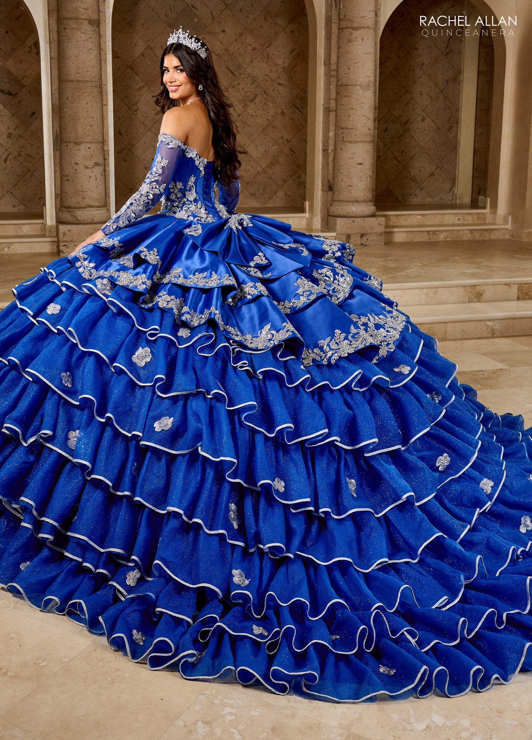 Mary's Bridal Ruffled Charro Quinceanera Dress by Rachel Allan RQ5012 - view 6