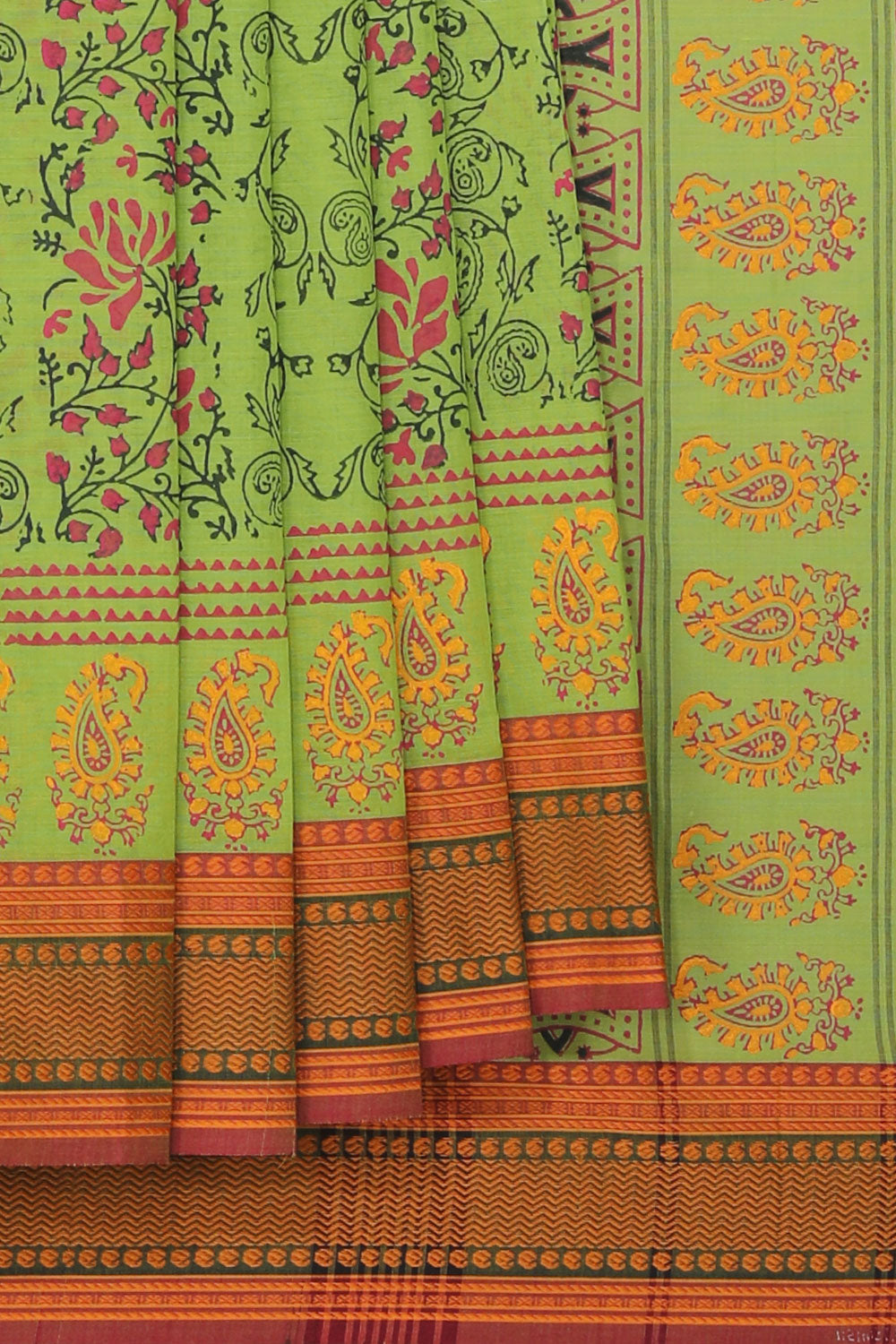 Kalanjali Ethnics Hand block printed cotton saree - view 2