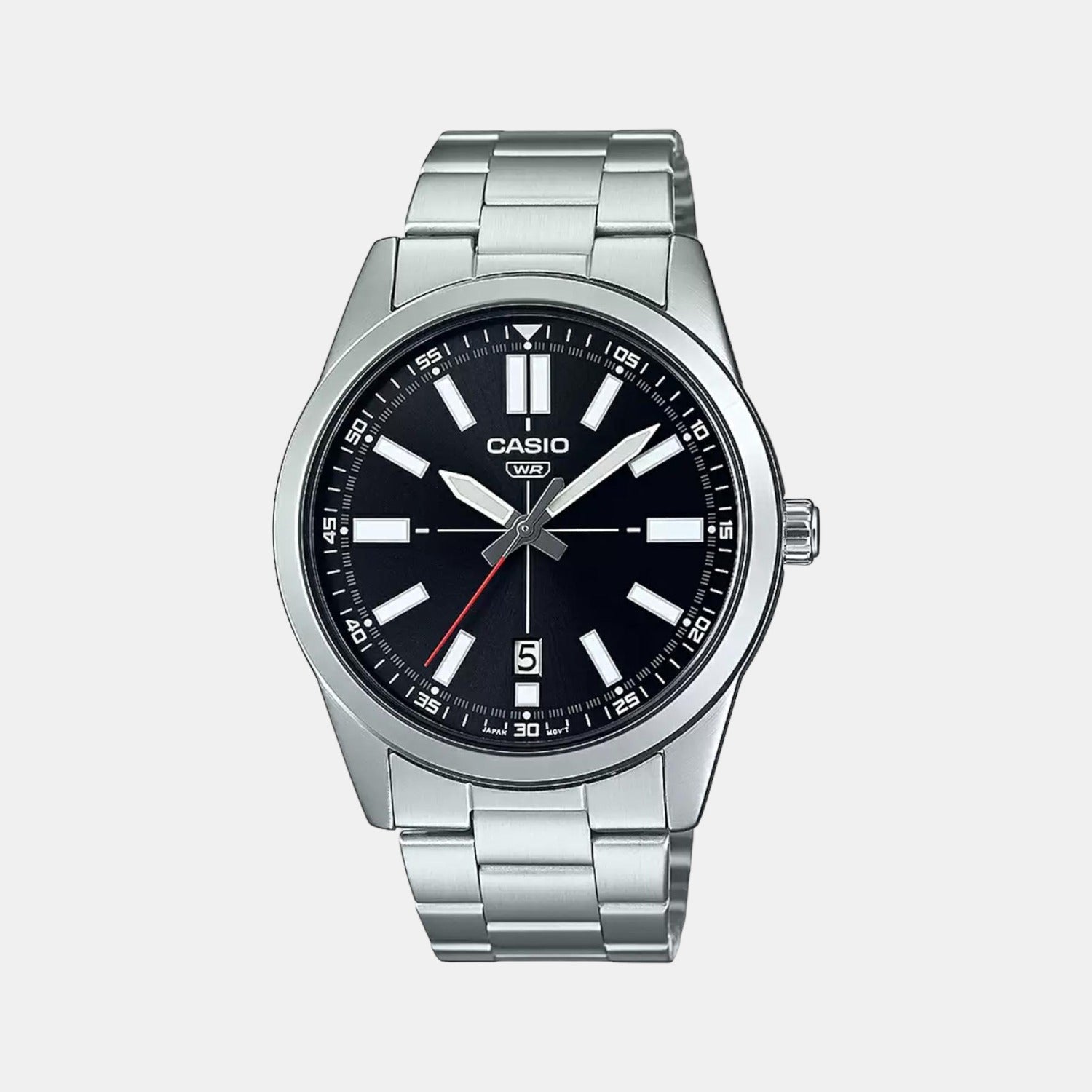 Casio Enticer Men Quartz Black Dial Analog Stainless Steel Watch A1947