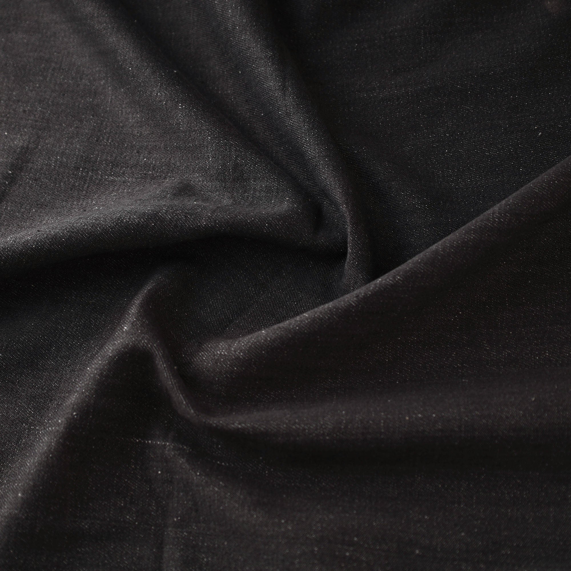 SOUTH KARGHA Black - 2/40 Twill Cotton Handspun Handloom Natural Dyed Plain Fabric 11 - view 3