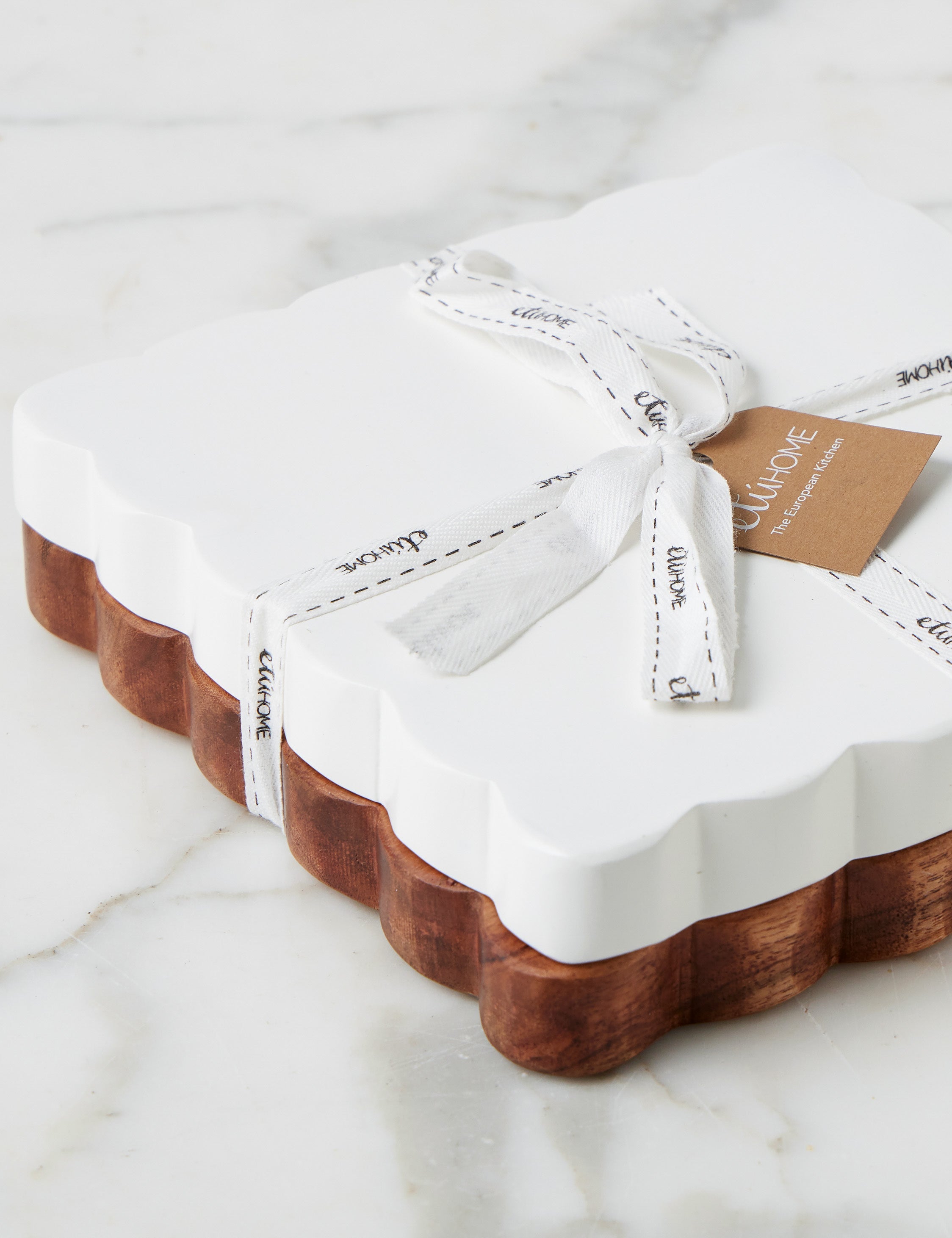 Lulu and Georgia Scalloped Wood Appetizer Cheese Boards (Set of 2) by etúHOME - view 6