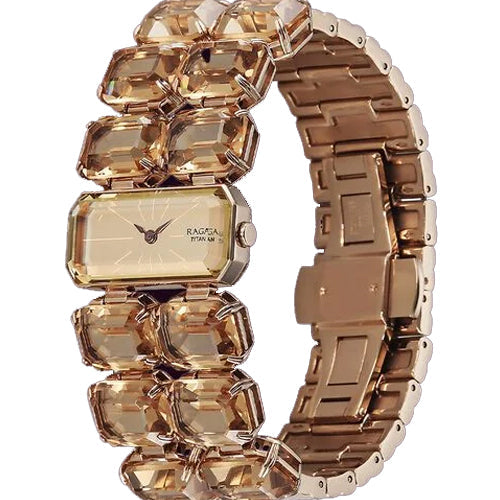 Titan Raga Cocktails Quartz Analog Brown Dial Metal Strap Watch For Women 32mm 95320WM01 - view 2
