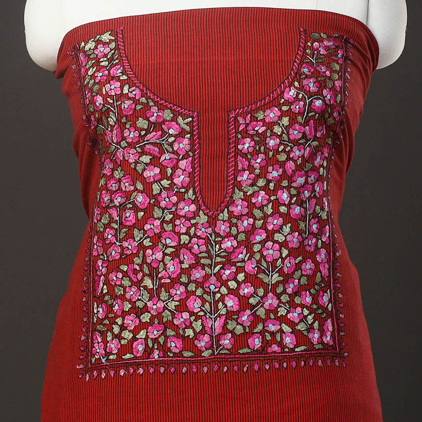 ITOKRI CRAFTS INITIATIVE 2pc Kashida Hand Embroidery Cotton Dress Material 39 - view 3
