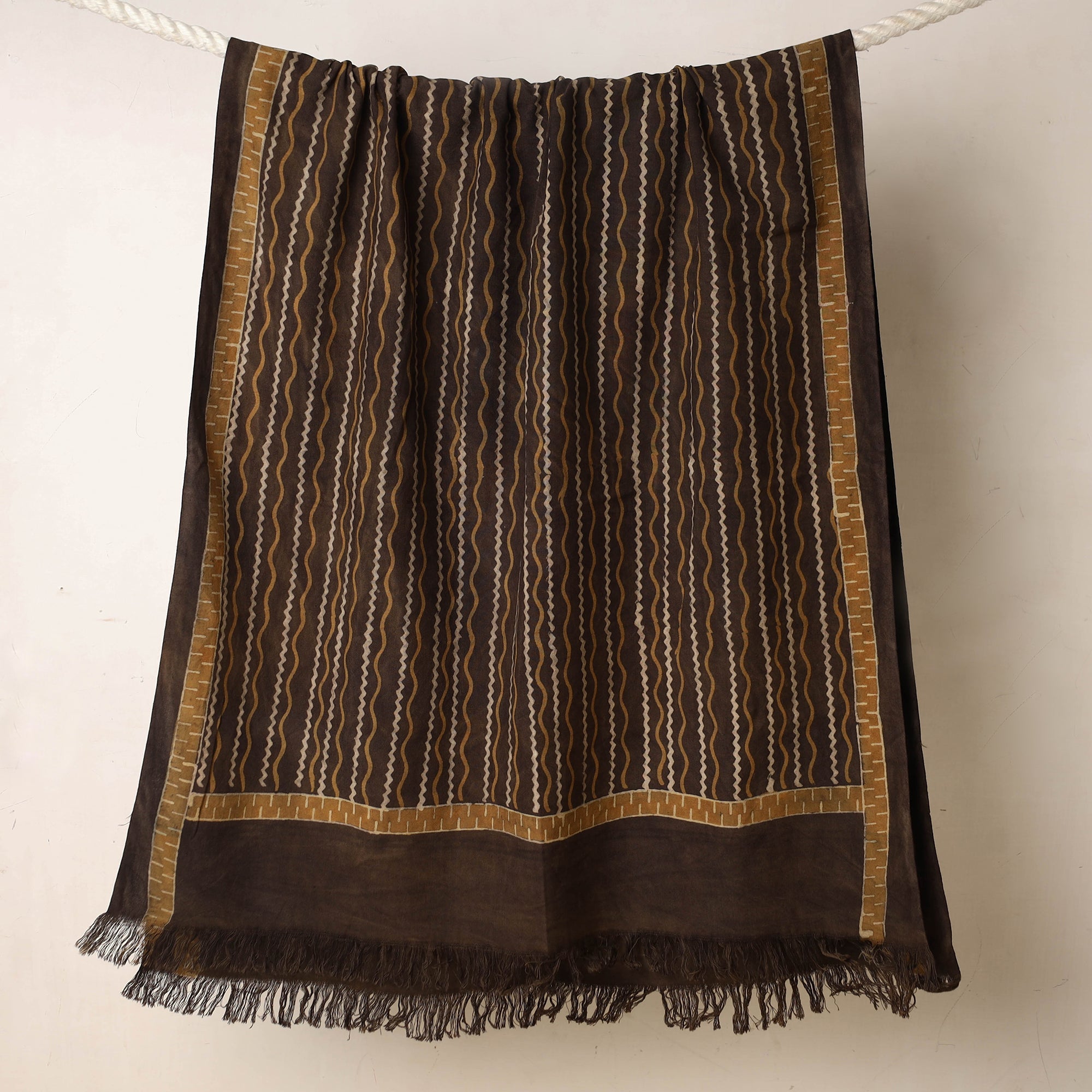 ITOKRI CRAFTS INITIATIVE Brown - Akola Block Printed Pure Handloom Cotton Towel - view 2