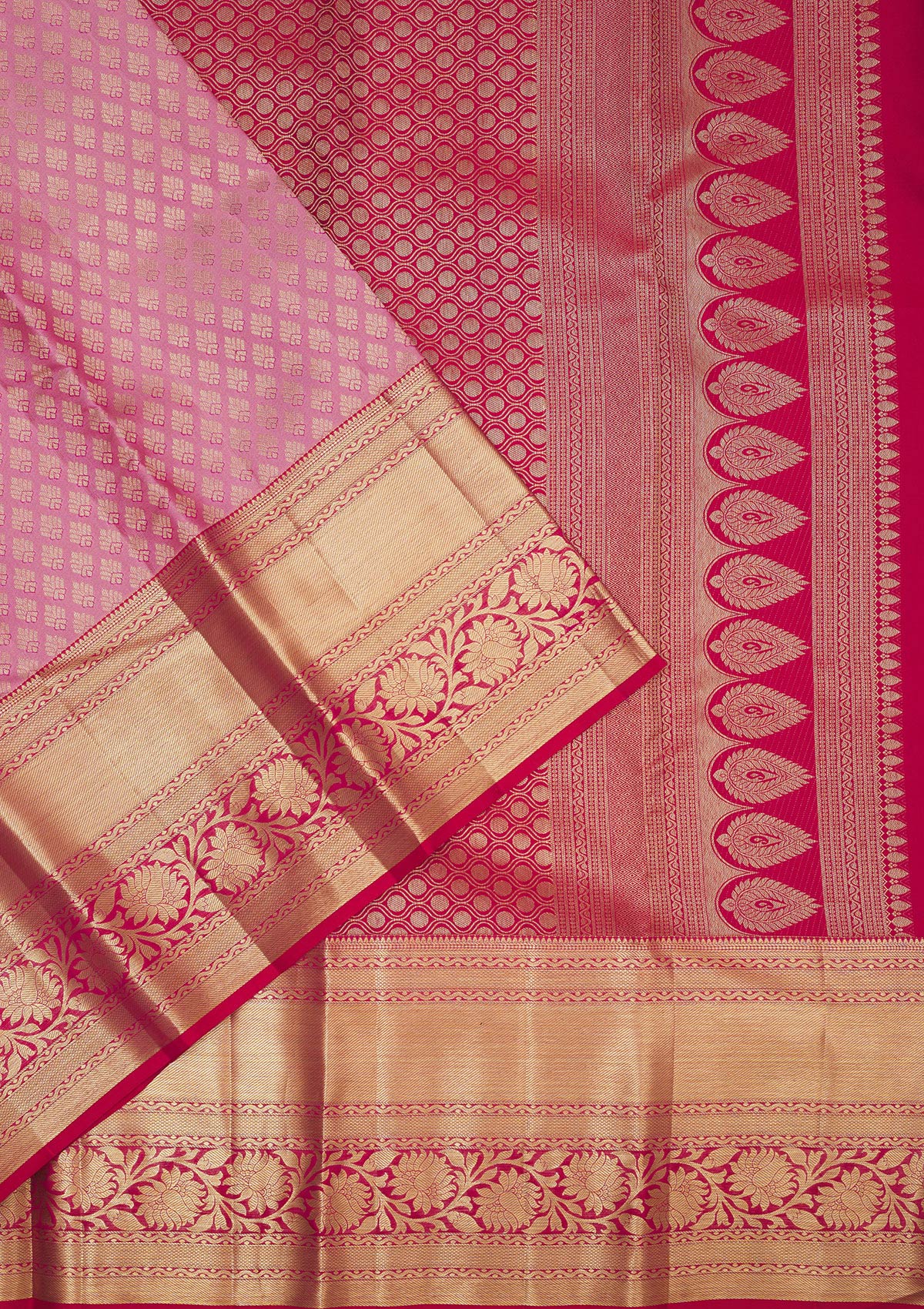 Koskii Baby Pink Zariwork Pure Silk Saree – Women's - view 3