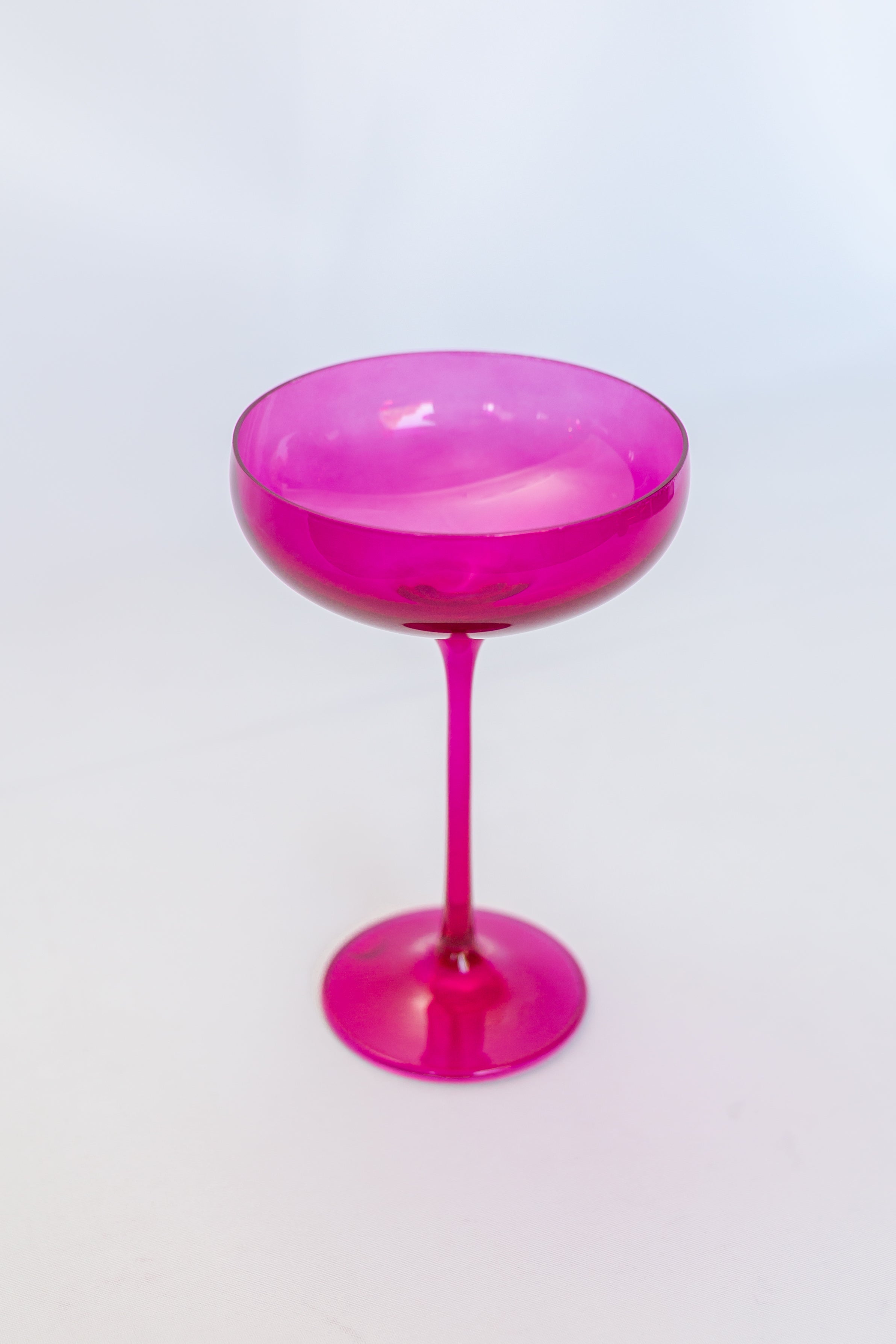 Estelle Colored Glass Estelle Colored Champagne Coupe Stemware - Set of 6 {Viva Magenta (Our Fuchsia)} - view 3