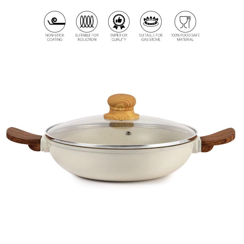 Cello Castello Die Cast Induction Base Kadai With Glass Lid - view 6