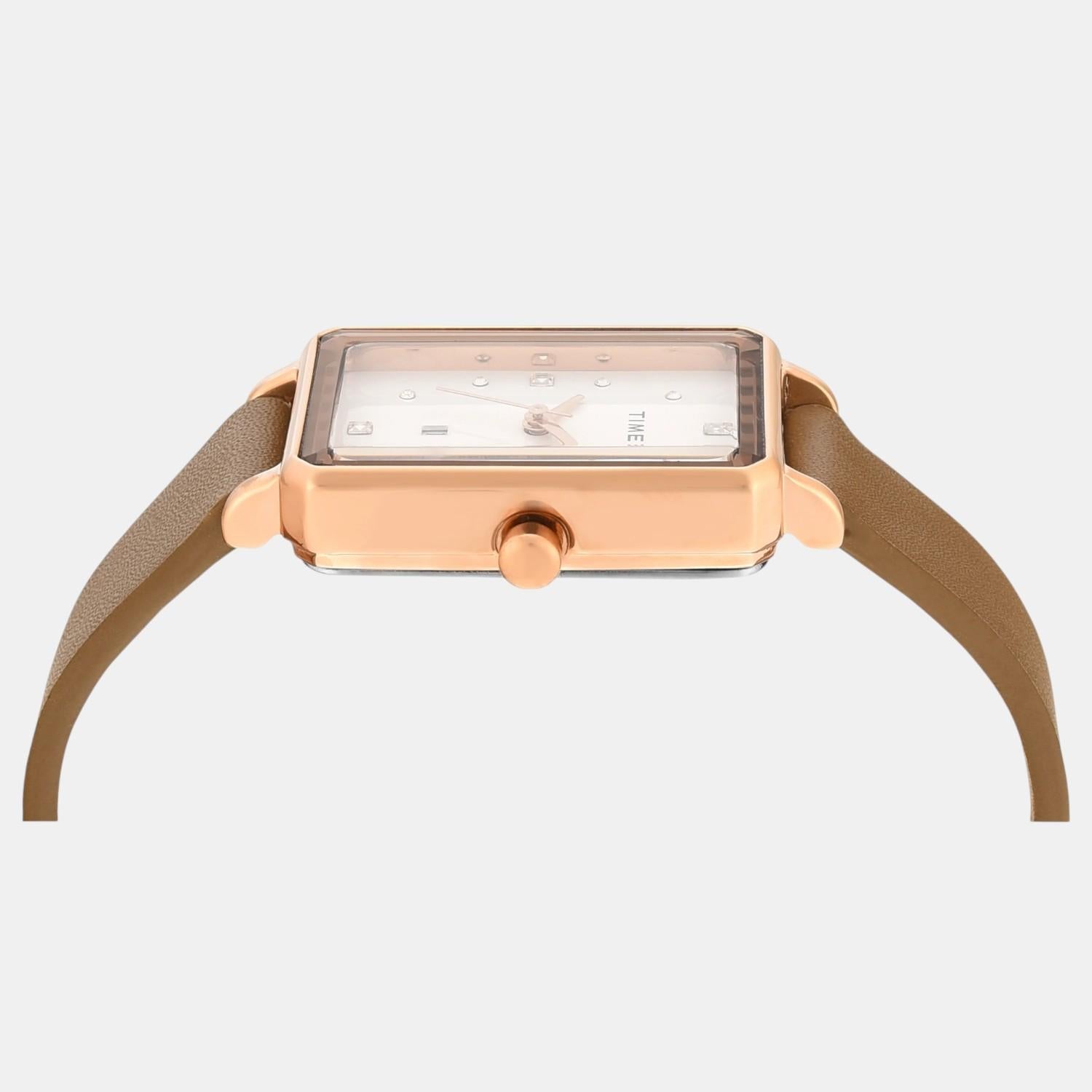 Timex Fashion Women Quartz White Dial Analog Leather Watch TWEL20800 - view 3
