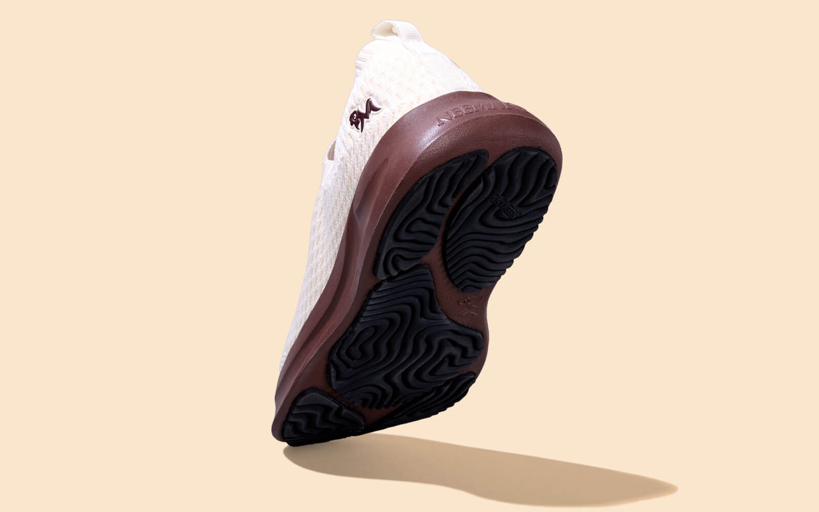 Neeman's Knit Trainers For Men : Ivory Brown - view 3
