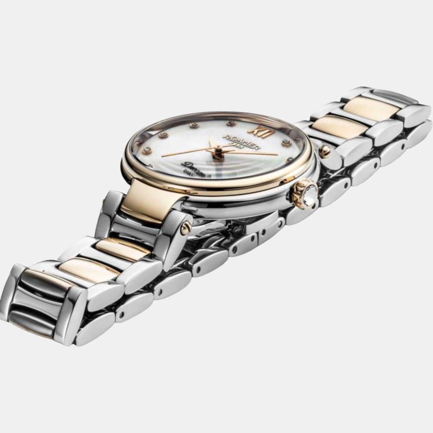 Roamer Dreamline Diamond Women Quartz White Dial Analog Stainless Steel Watch 857847 47 29 50 - view 3
