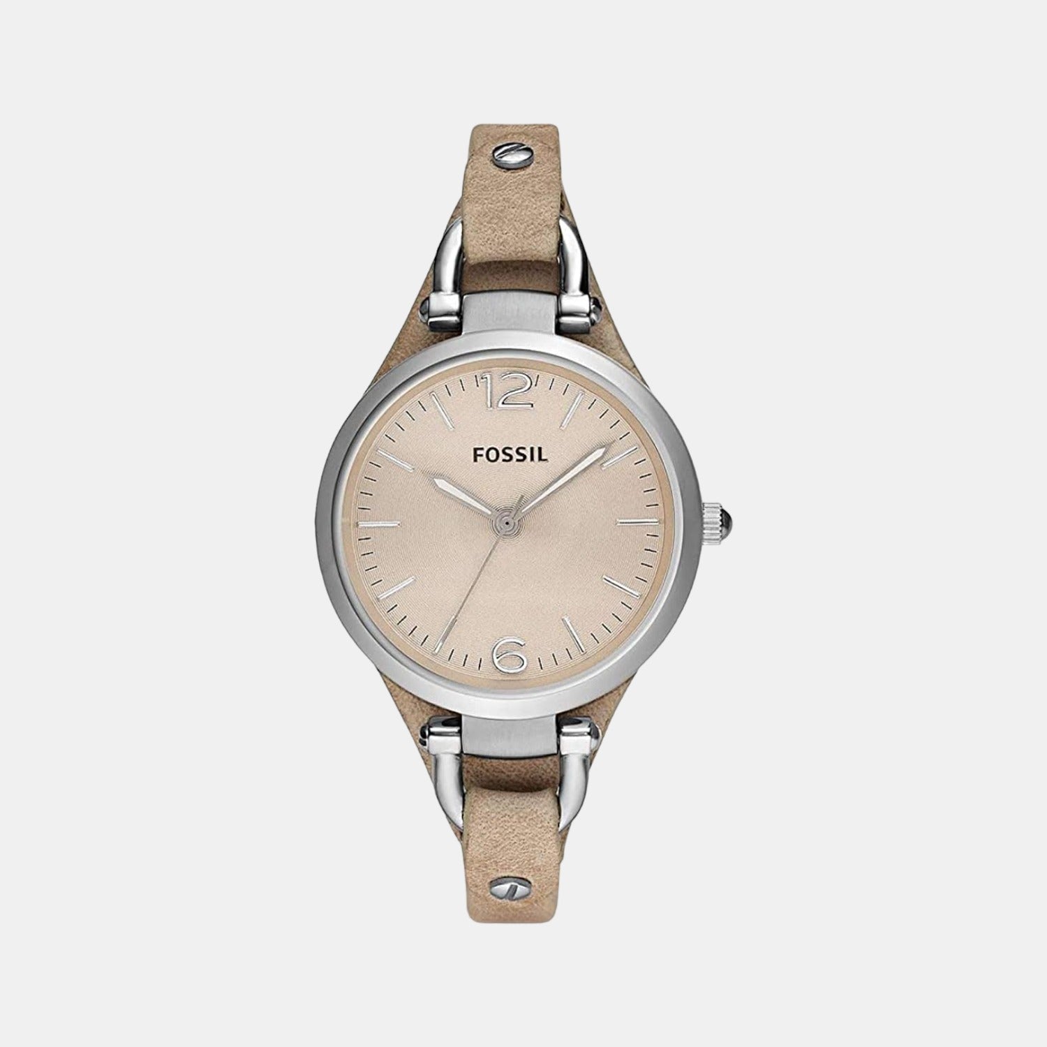 Fossil Georgia Women Quartz Beige Dial Analog Leather Watch ES2830