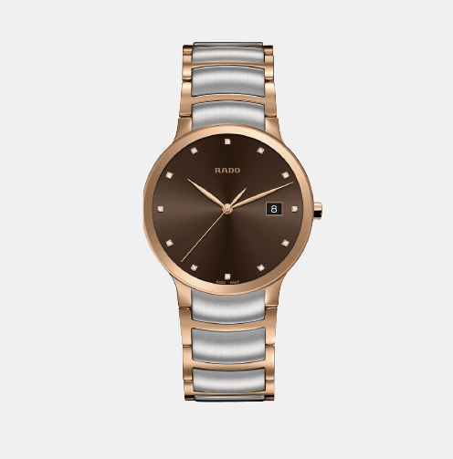 Rado Centrix Unisex Quartz Brown Dial Analog Stainless Steel Watch R30554723
