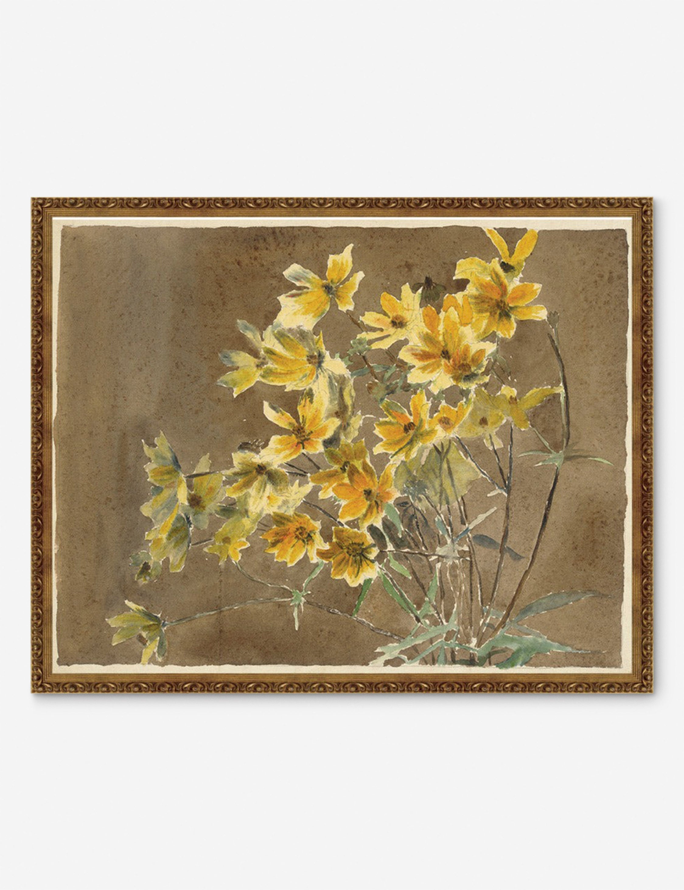 Lulu and Georgia Yellow/Orange Flower with Border Print by Hannah Borger Overbeck - view 2