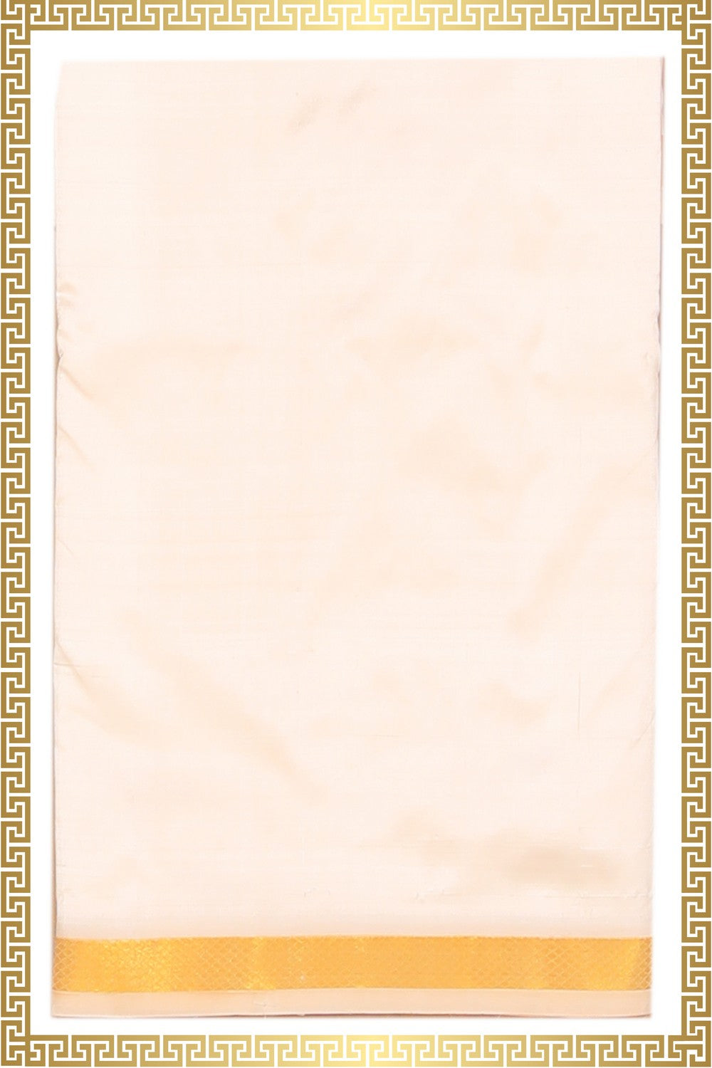Kalanjali Kanchi Silk Ivory Off-White Dhoti With Kanduva (8 X 4)