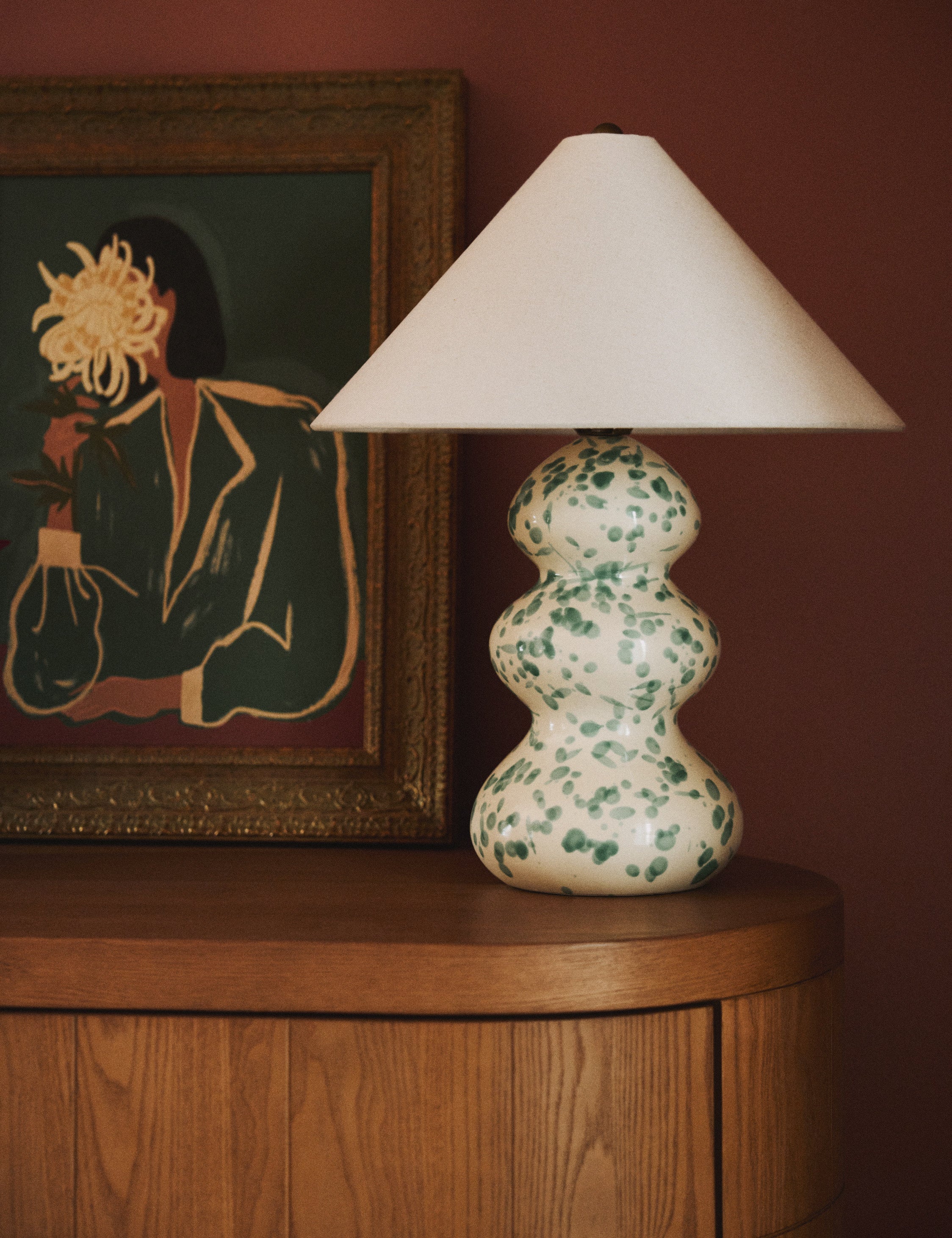 Lulu and Georgia Indu Table Lamp – Ivory and Green - view 2