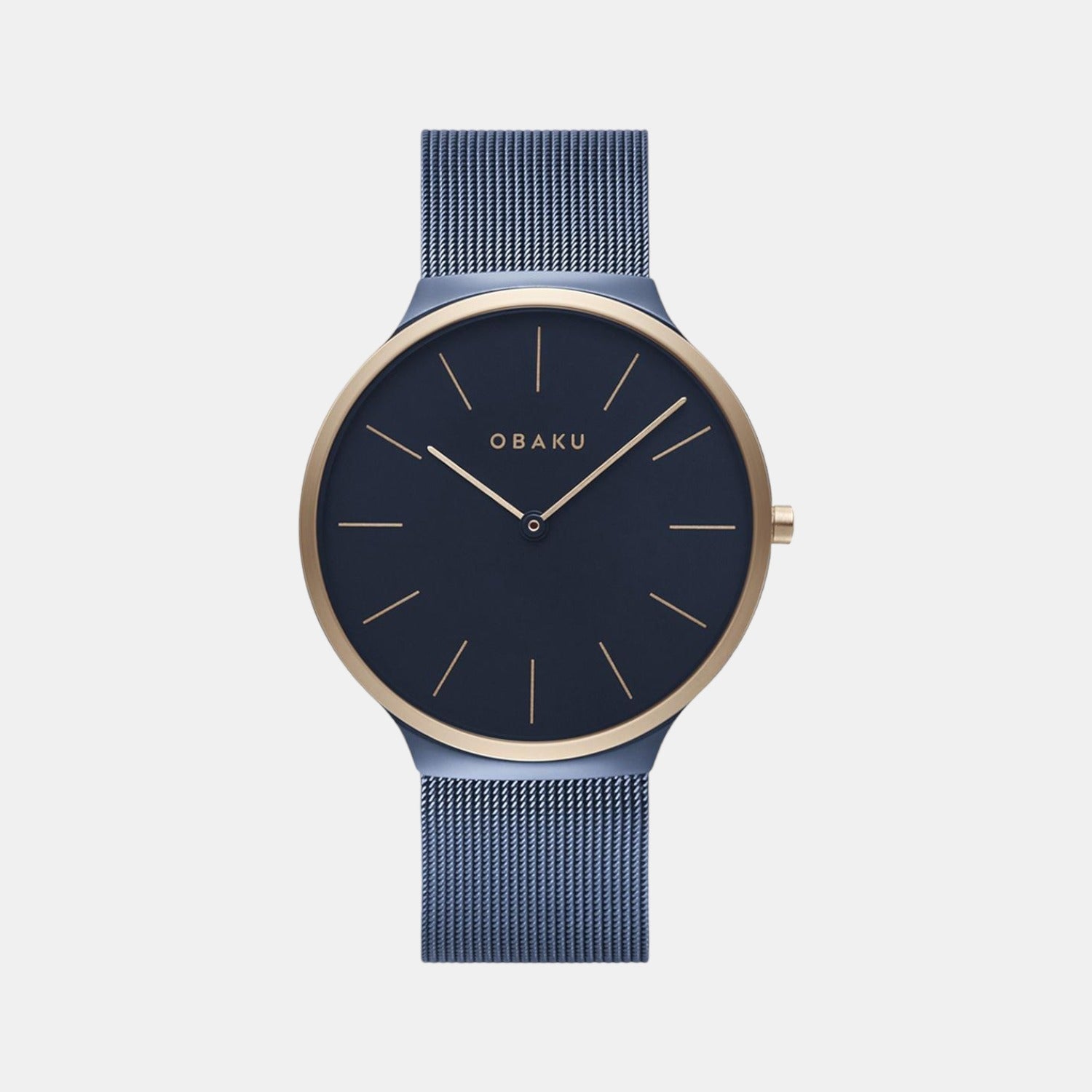 Obaku Ark Men Quartz Blue Dial Analog Stainless Steel Watch V240GXSLML