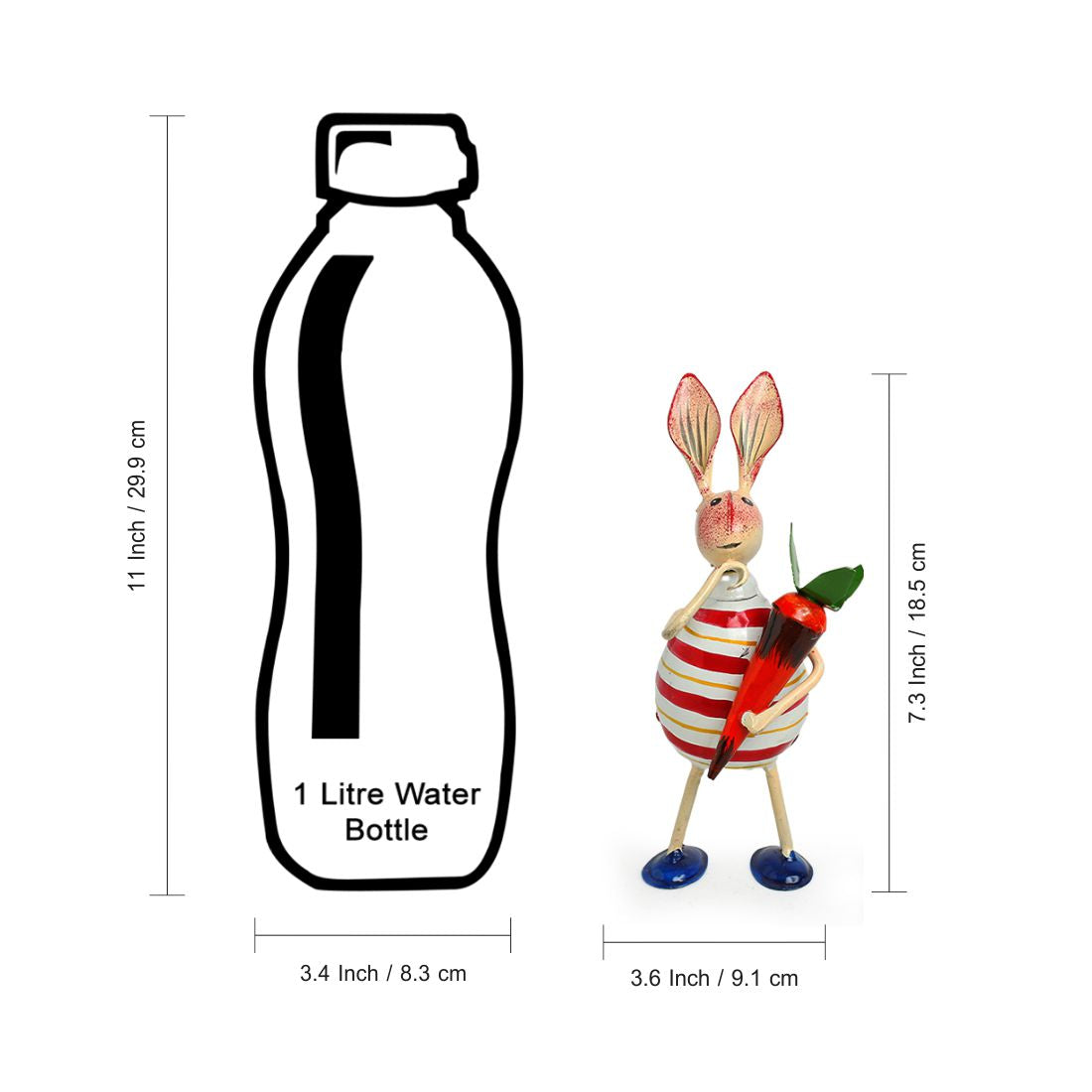EXCLUSIVELANE 'The Rabbit Trio' Handpainted Garden Decorative Showpieces In Iron (Set of 3, 7 Inch) - view 8