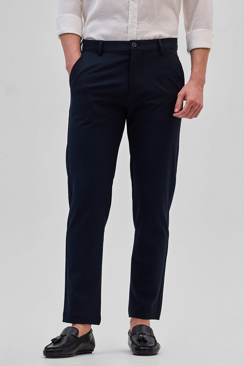SNITCH Navy Slim Fit Trousers