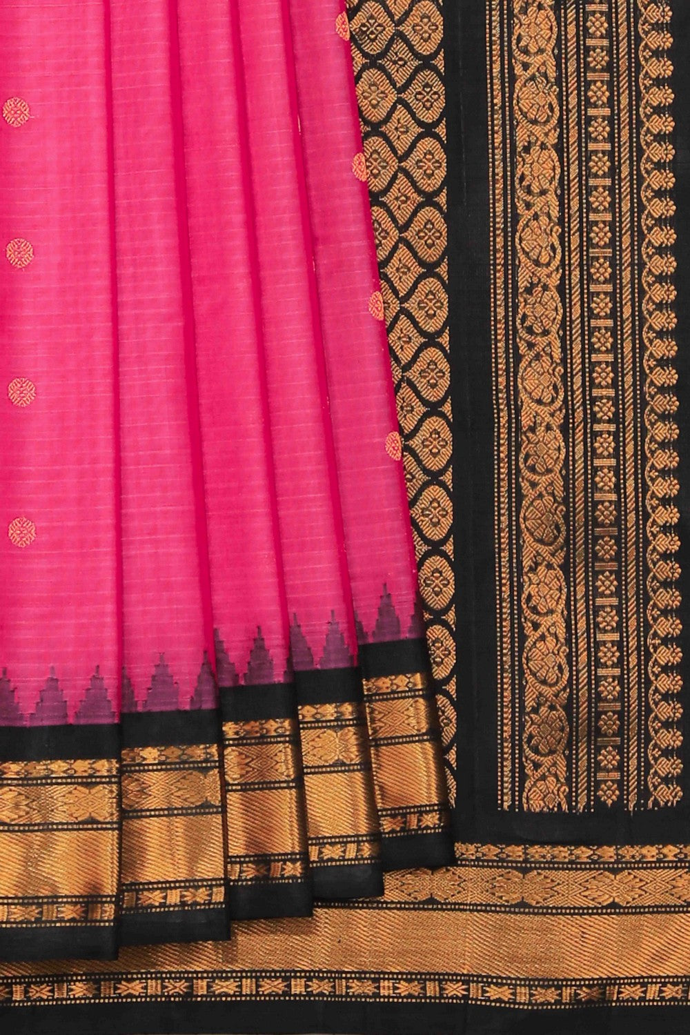 Kalanjali Gadwal Cotton Silk Lotus Pink Saree