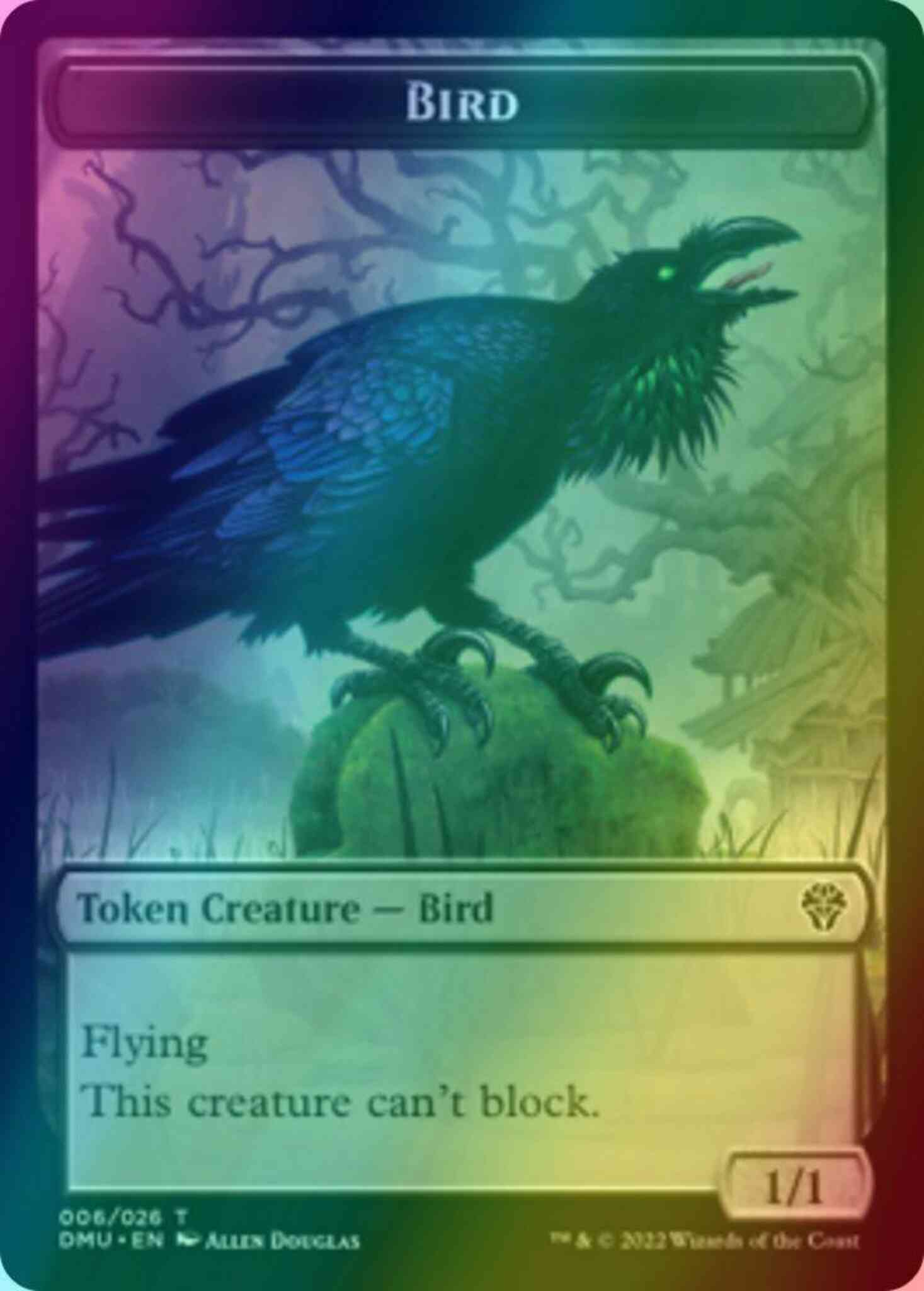 Bird token 06 – Magic Bird Token (06) // Soldier Token (04) [DMU/DMU Set Symbol] [Dominaria United: Tokens] [Foil]