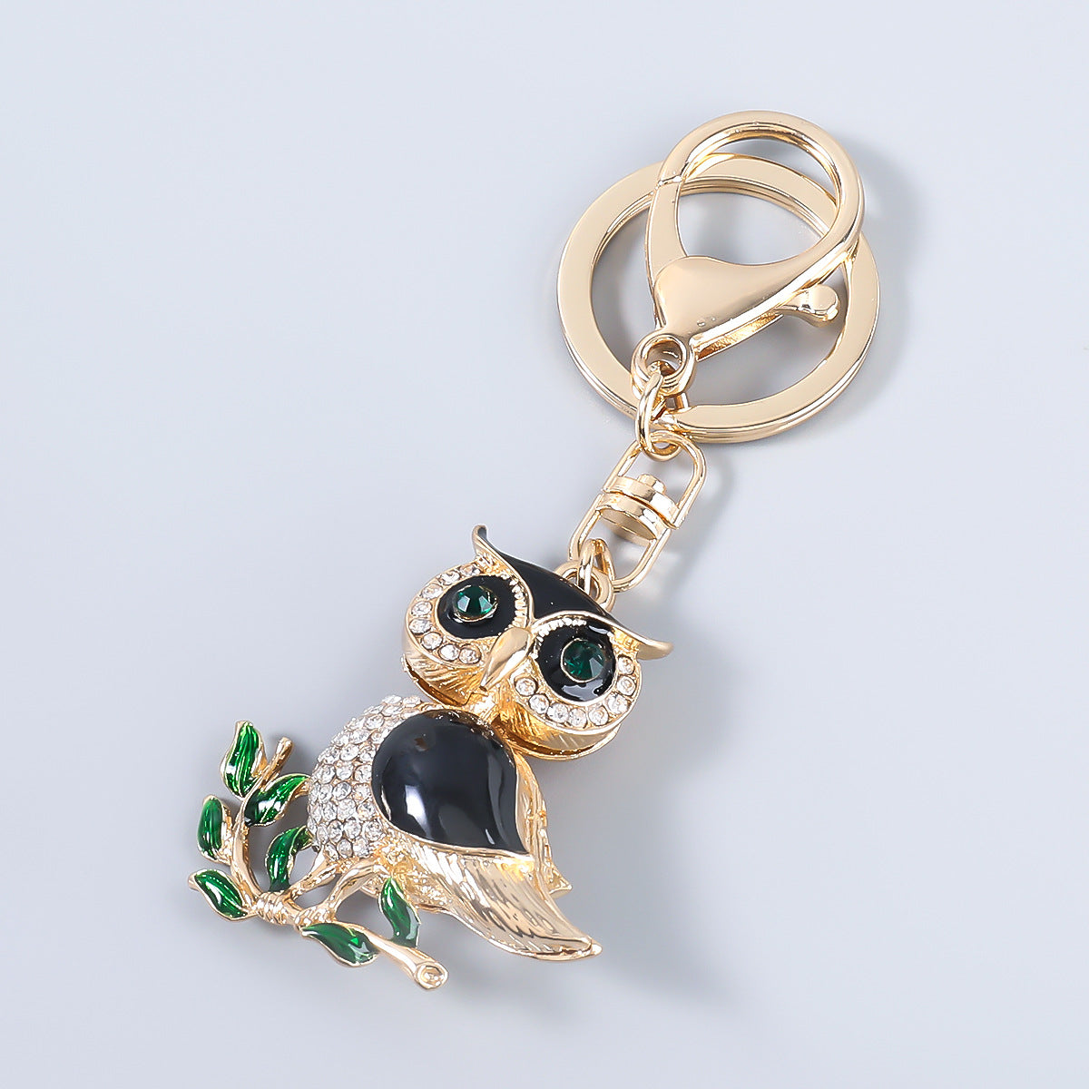 Peeperly Rhinestone Owl Crystal Keychain