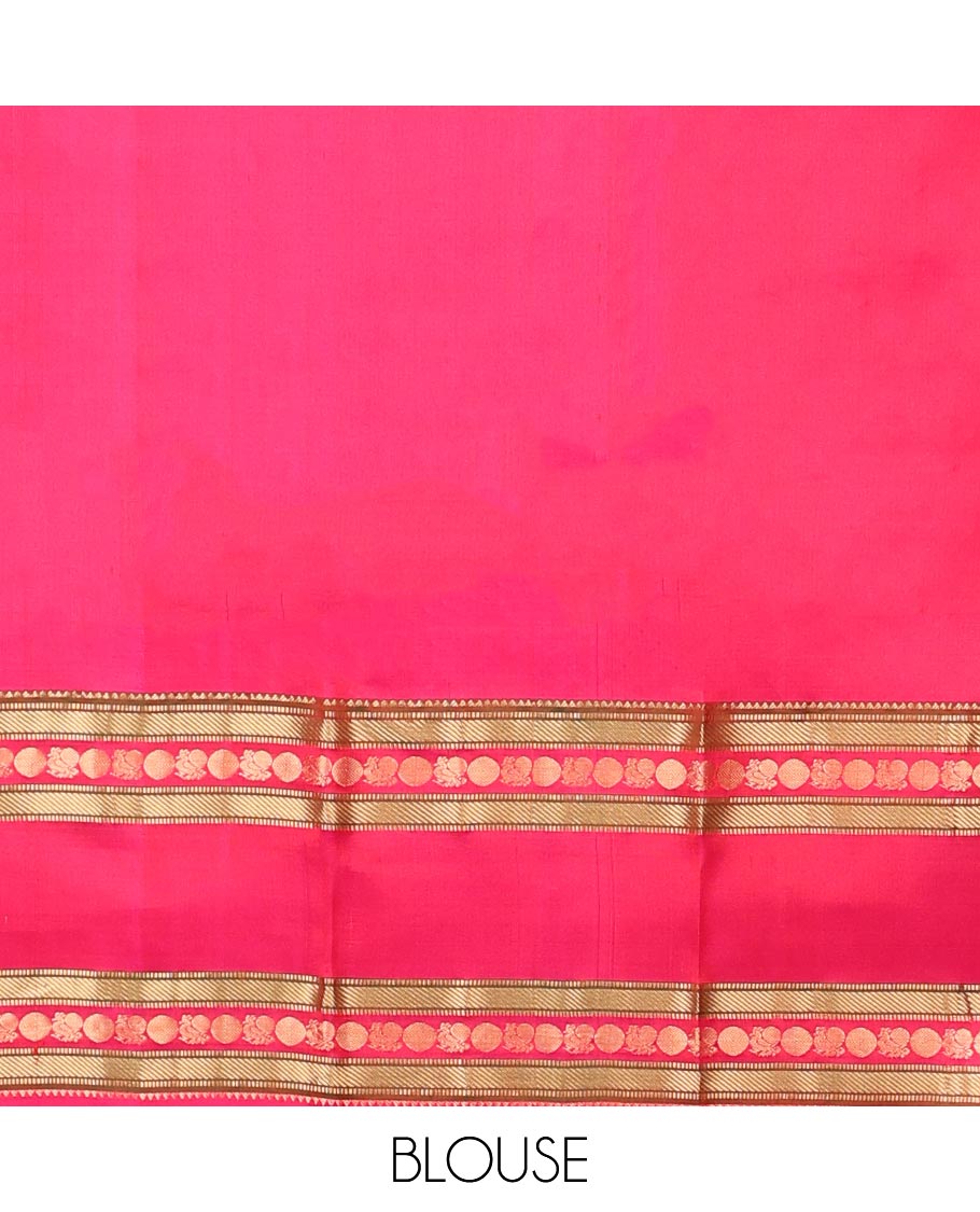 Pothys Purple zari buttas silk saree, contrast intricate pallu & rettai pettu border of rekku,Muthu,banaras & mayil poun - view 5